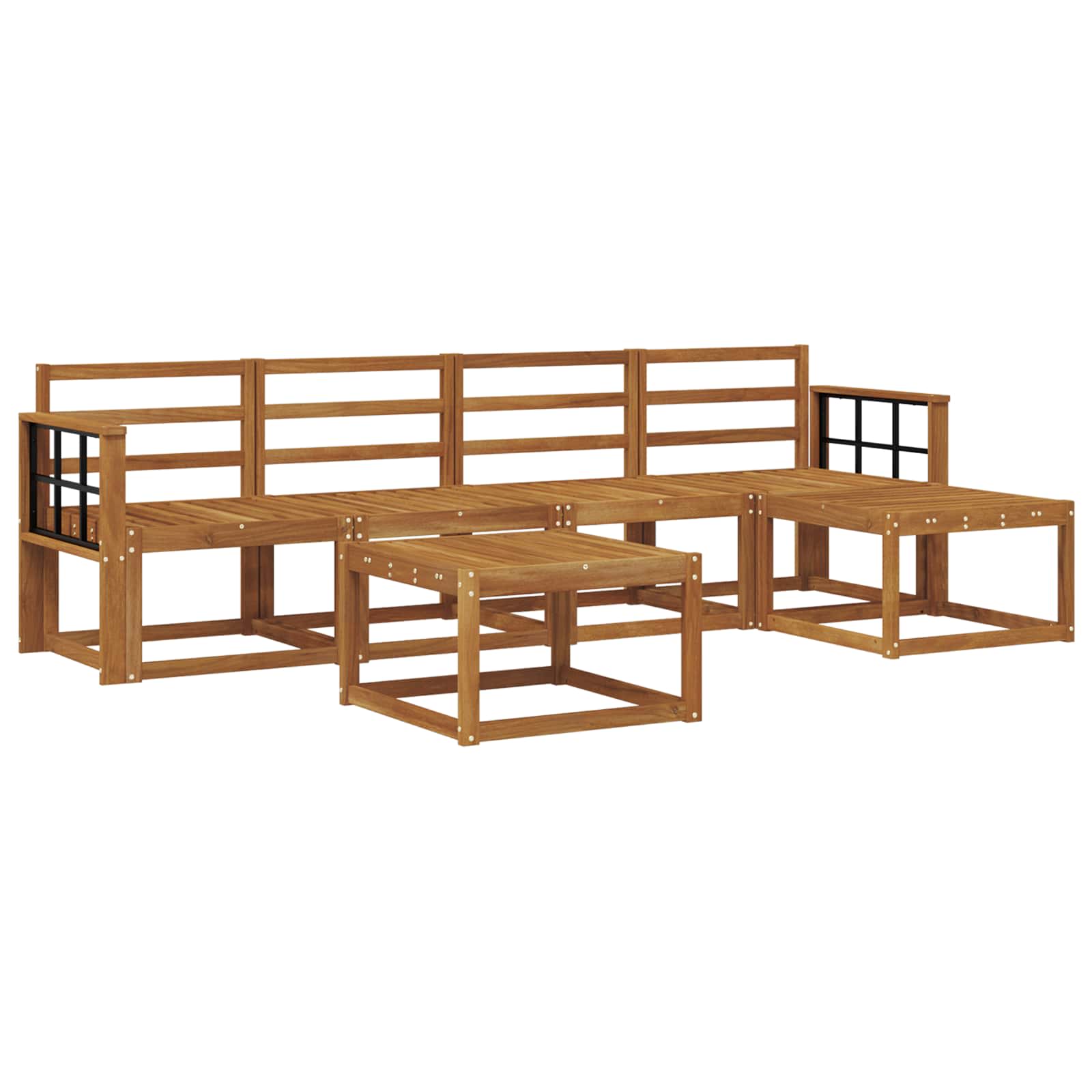 vidaXL Conjunto de Sofás para Exterior 6 pcs Natural