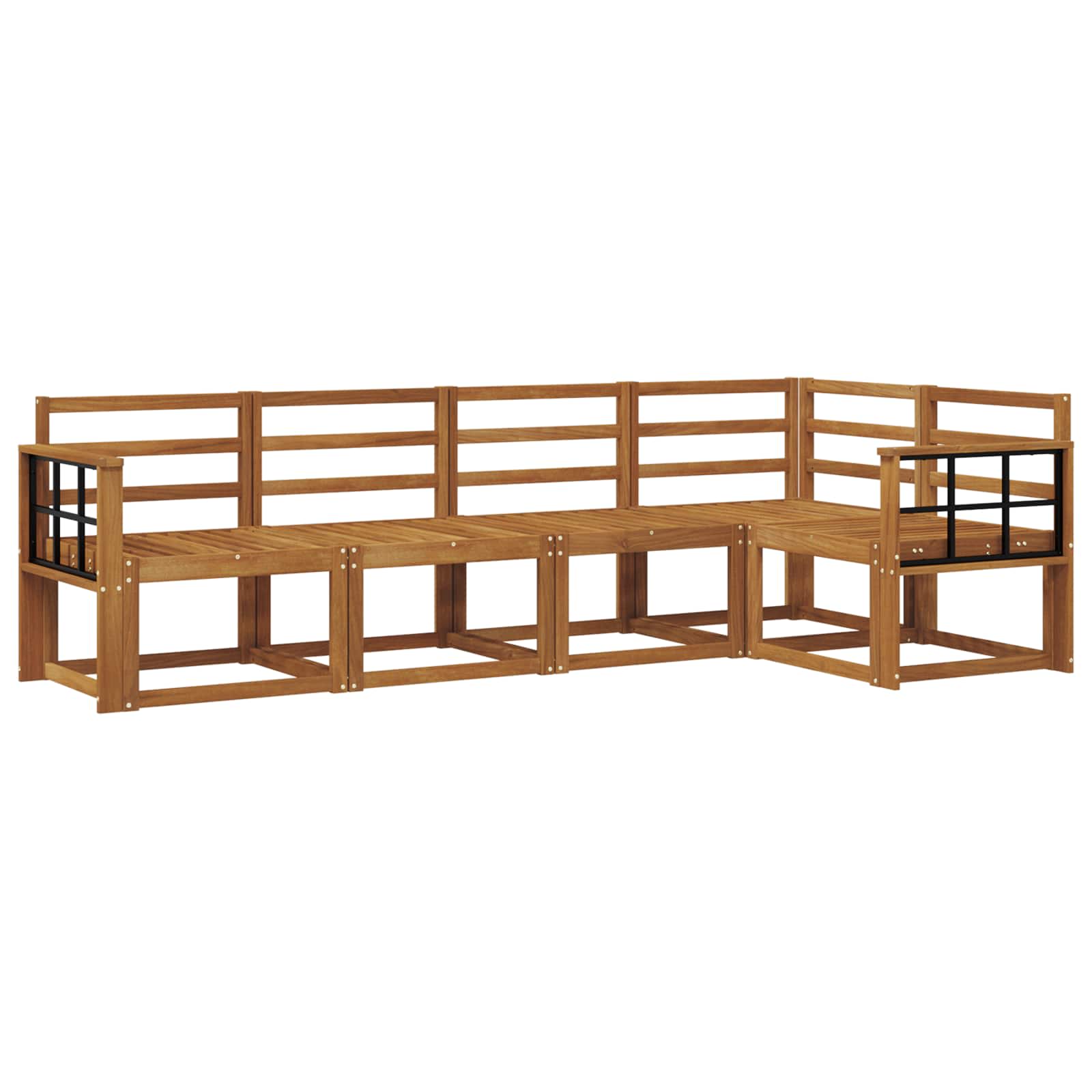 vidaXL Conjunto de Sofás para Exterior 5 pcs Natural