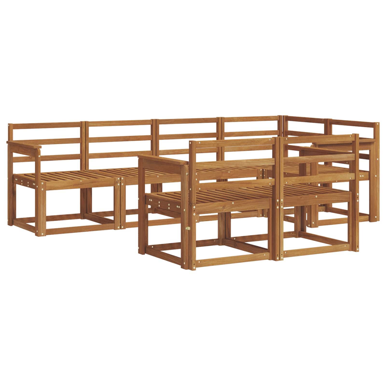 vidaXL Conjunto de Sofás para Exterior 7 pcs Natural