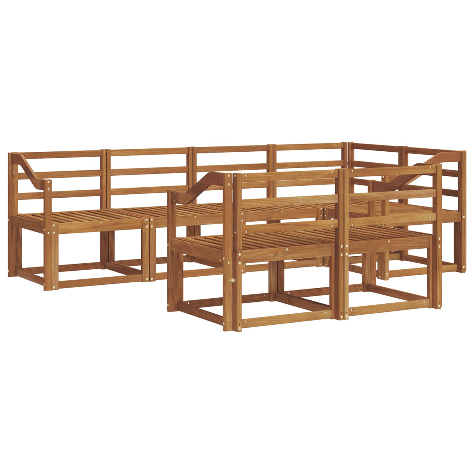 vidaXL Conjunto de Sofás para Exterior 7 pcs Natural