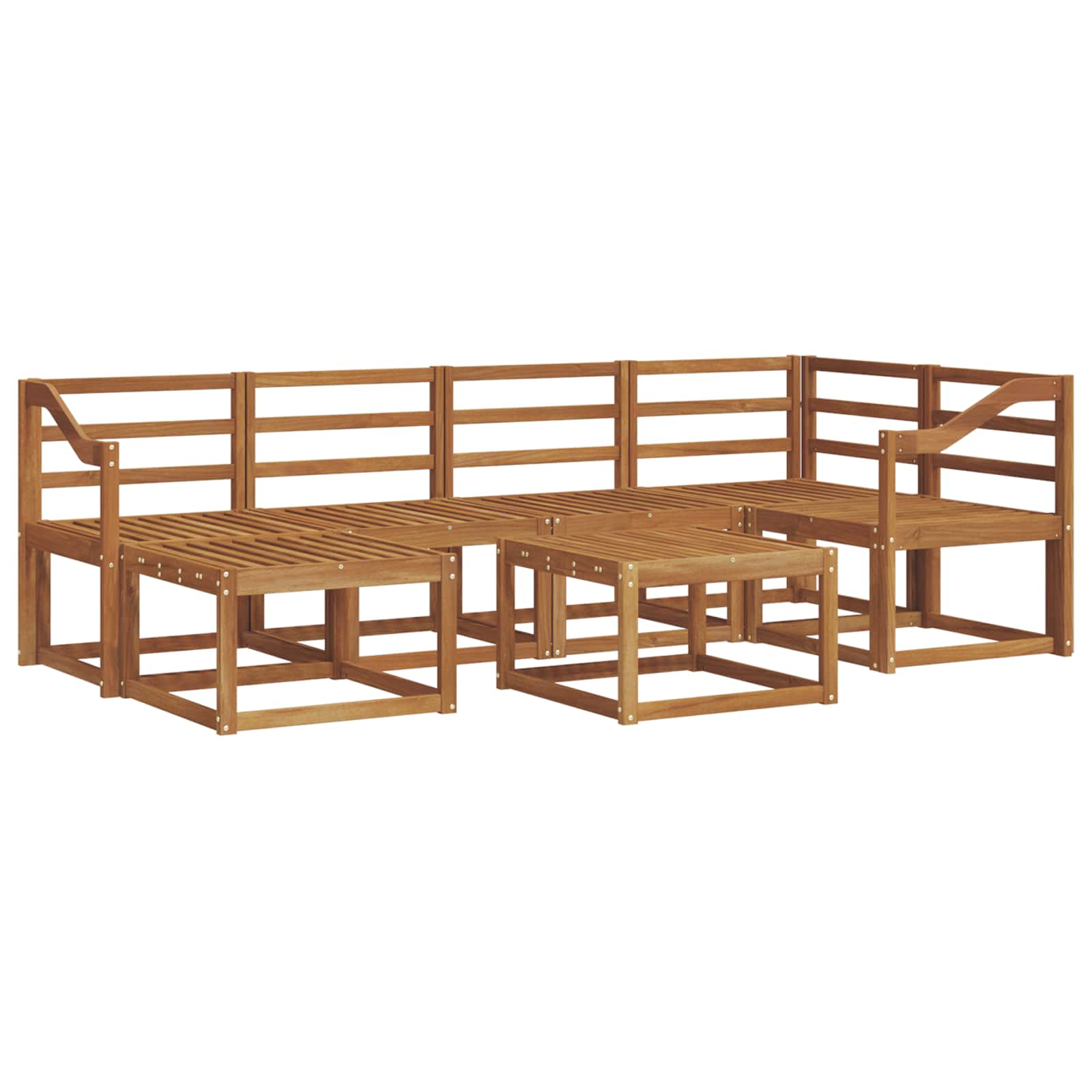 vidaXL Conjunto de Sofás para Exterior 7 pcs Natural