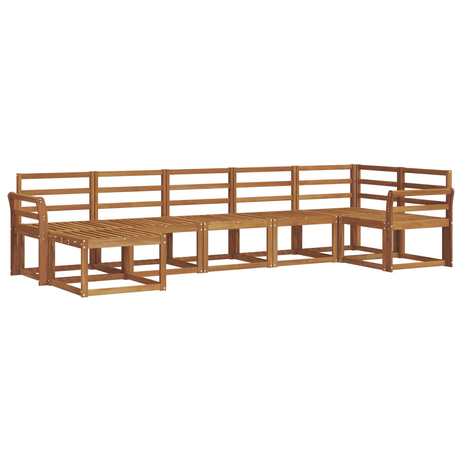 vidaXL Conjunto de Sofás para Exterior 7 pcs Natural