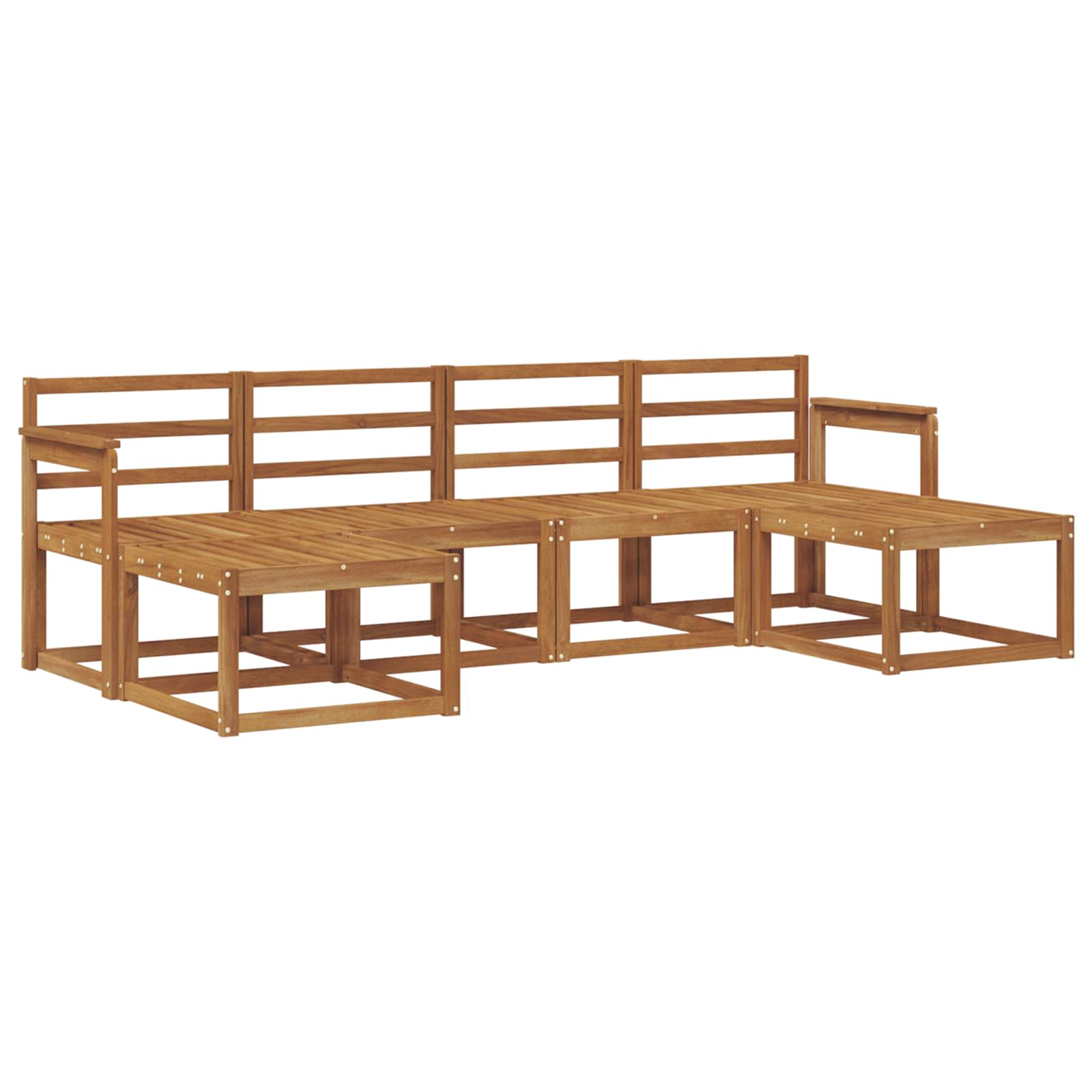 vidaXL Conjunto de Sofás para Exterior 6 pcs Natural