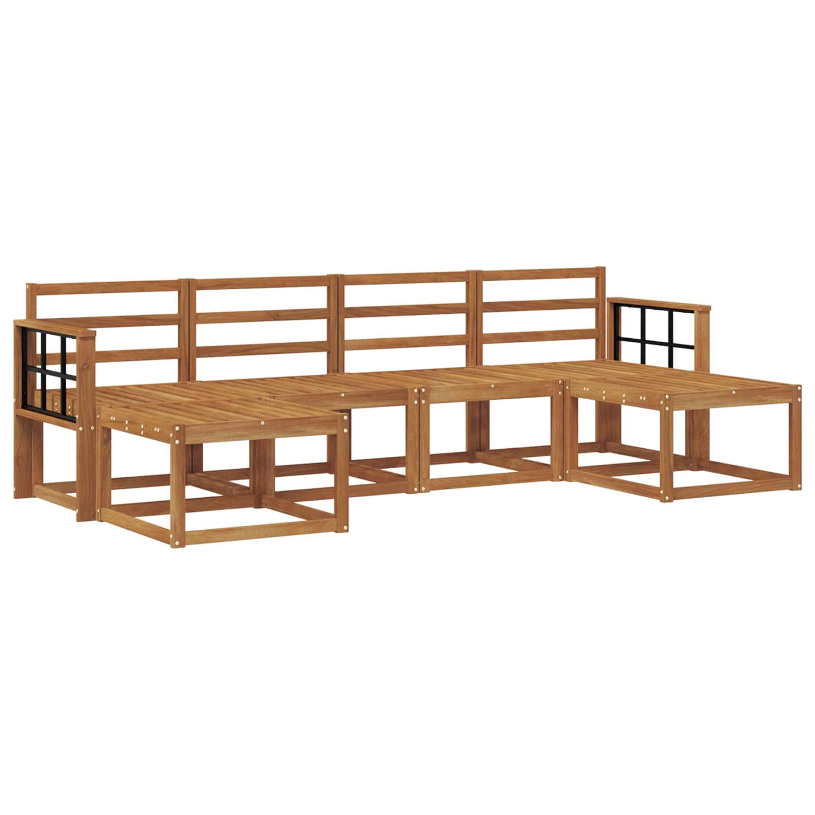 vidaXL Conjunto de Sofás para Exterior 6 pcs Natural