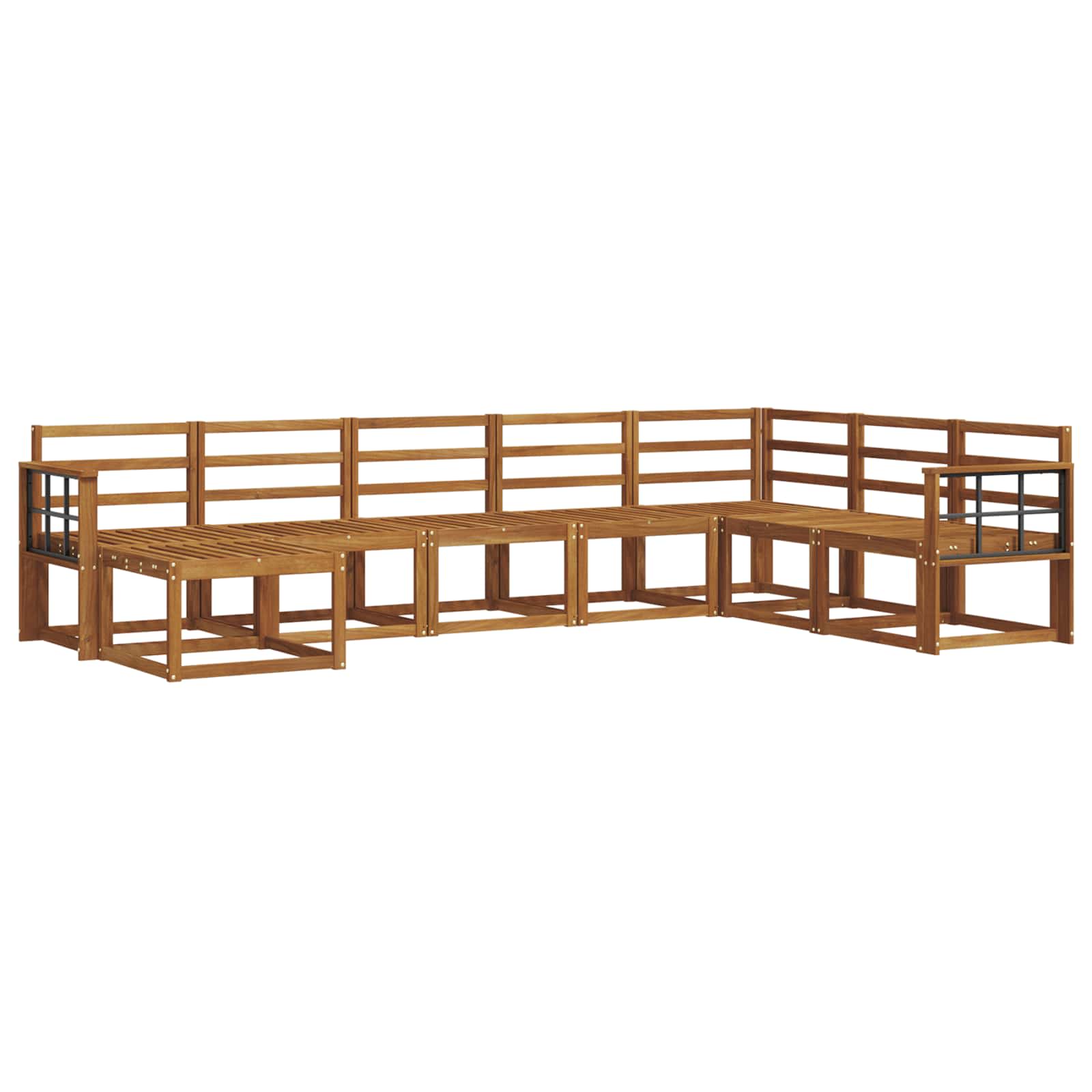 vidaXL Conjunto de Sofás para Exterior 8 pcs Natural