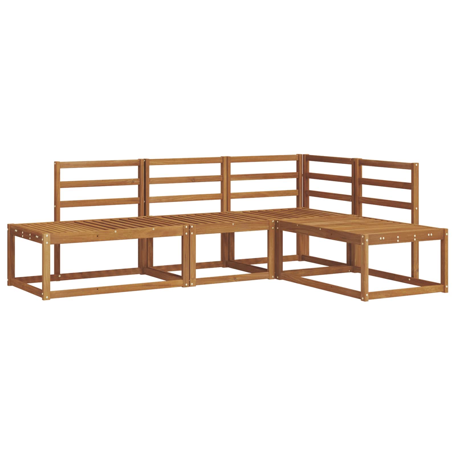 vidaXL Conjunto de Sofás para Exterior 4 Peça Natural