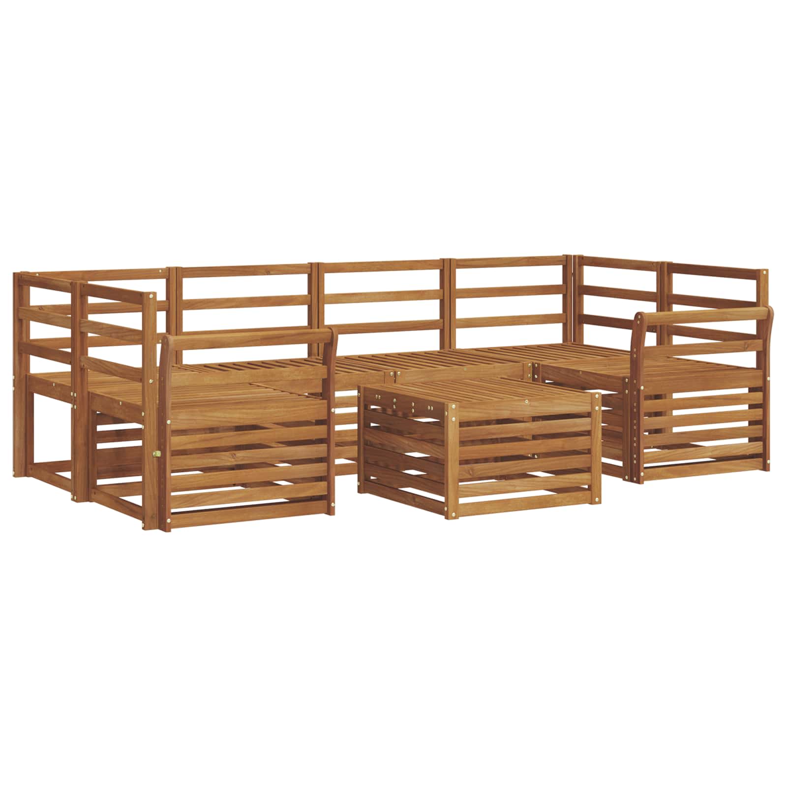 vidaXL Conjunto de Sofás para Exterior 7 pcs Natural