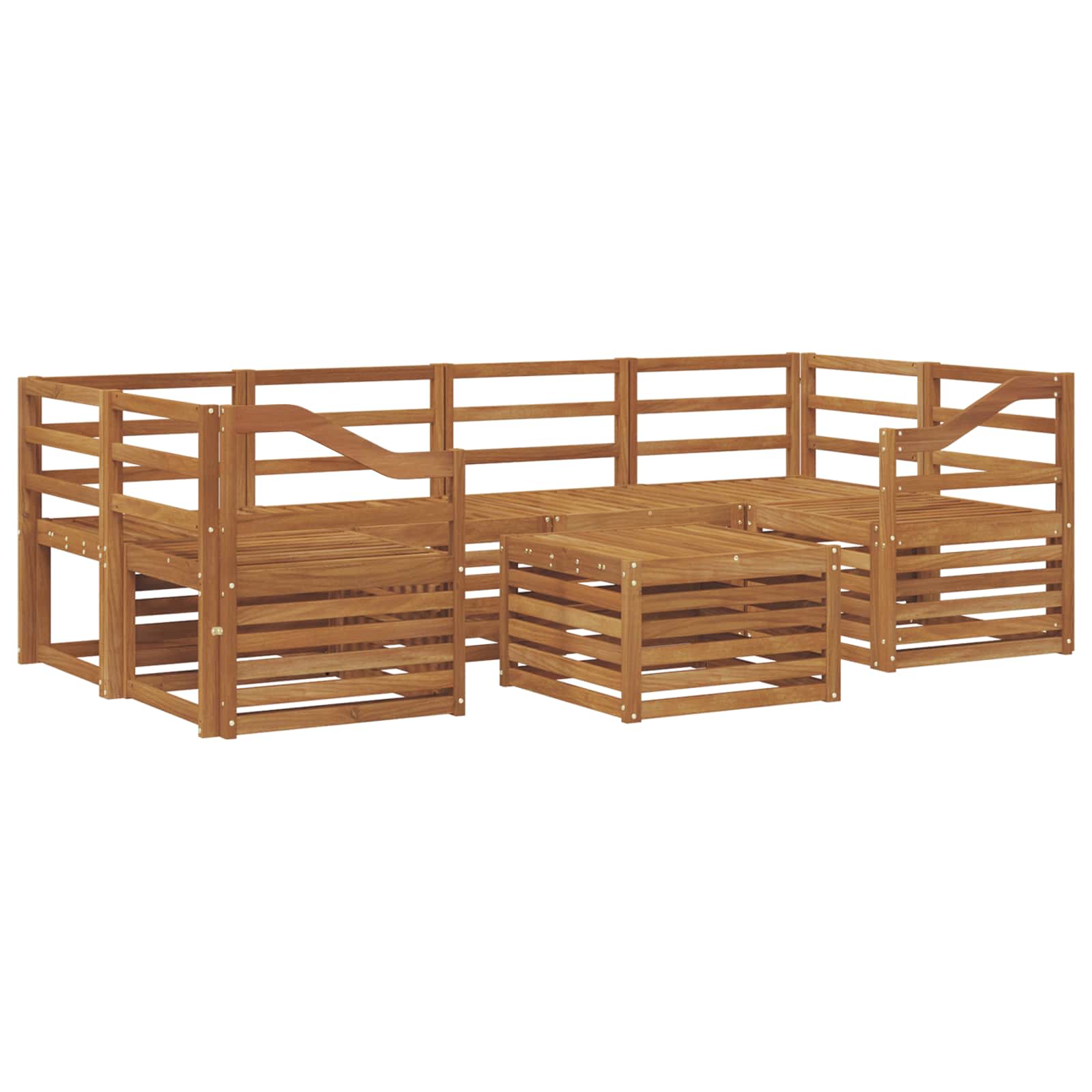 vidaXL Conjunto de Sofás para Exterior 7 pcs Natural
