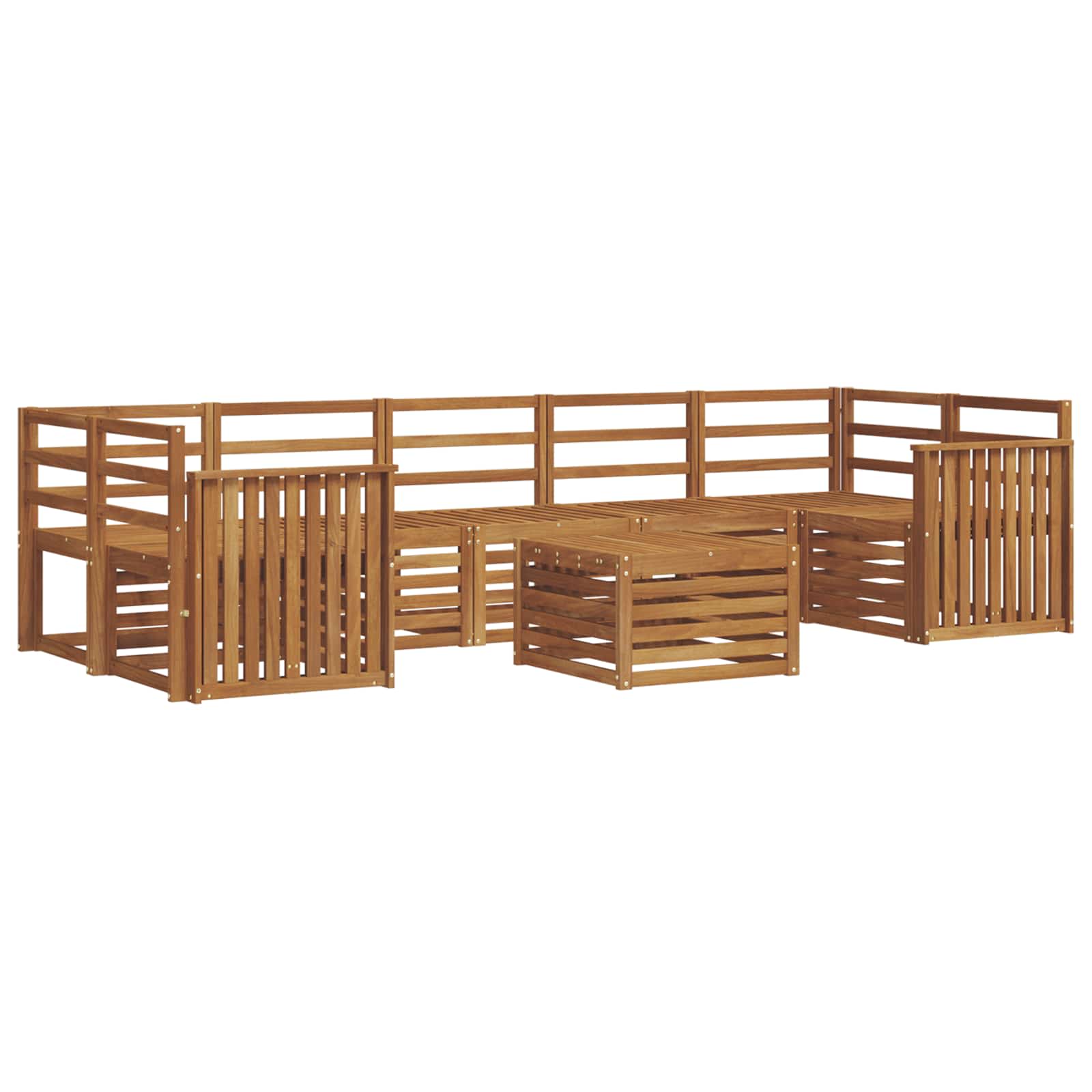 vidaXL Conjuntos de sofás 8 pcs Natural Madeira Sólida de Acácia