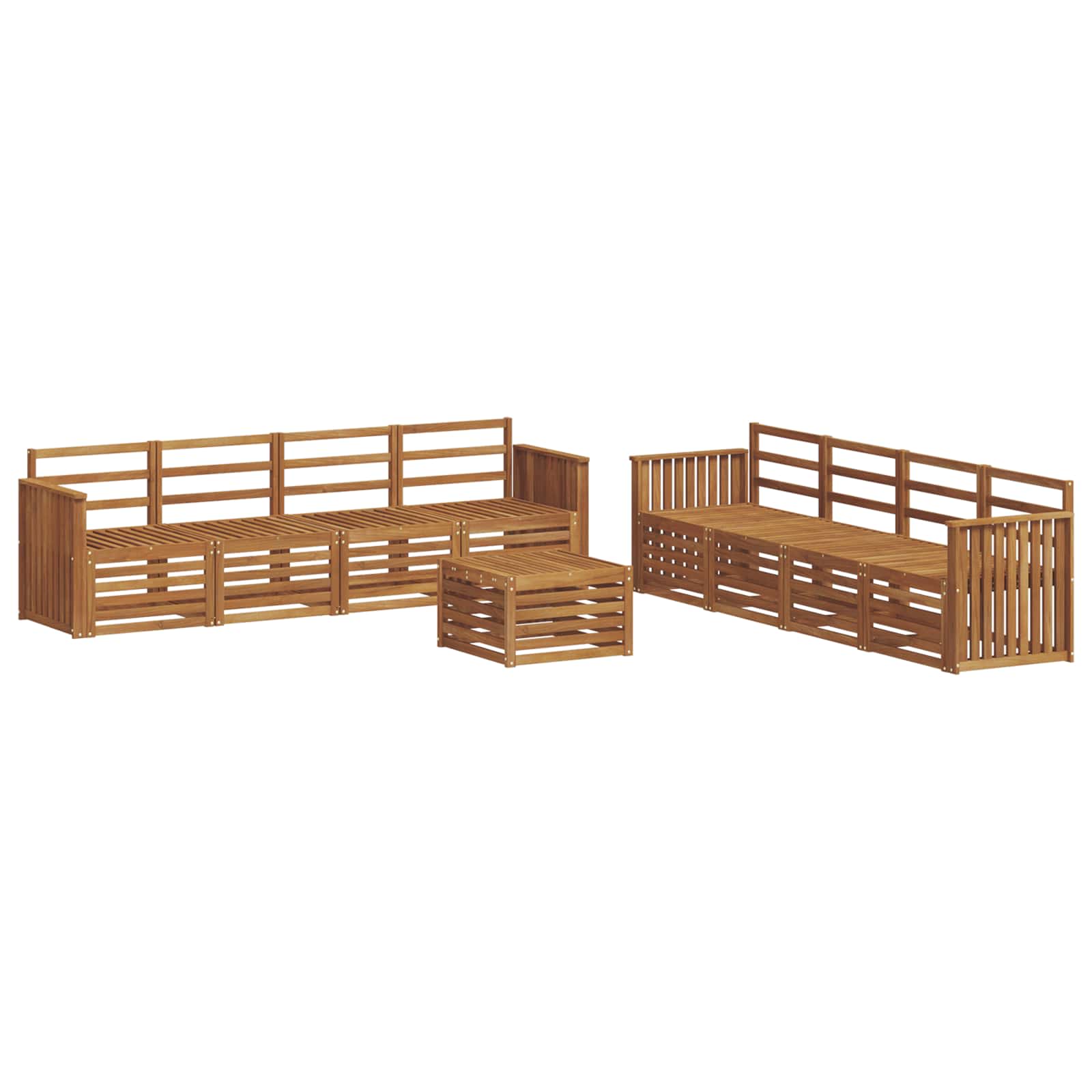 vidaXL Conjuntos de sofás 9 pcs Natural Madeira Sólida de Acácia