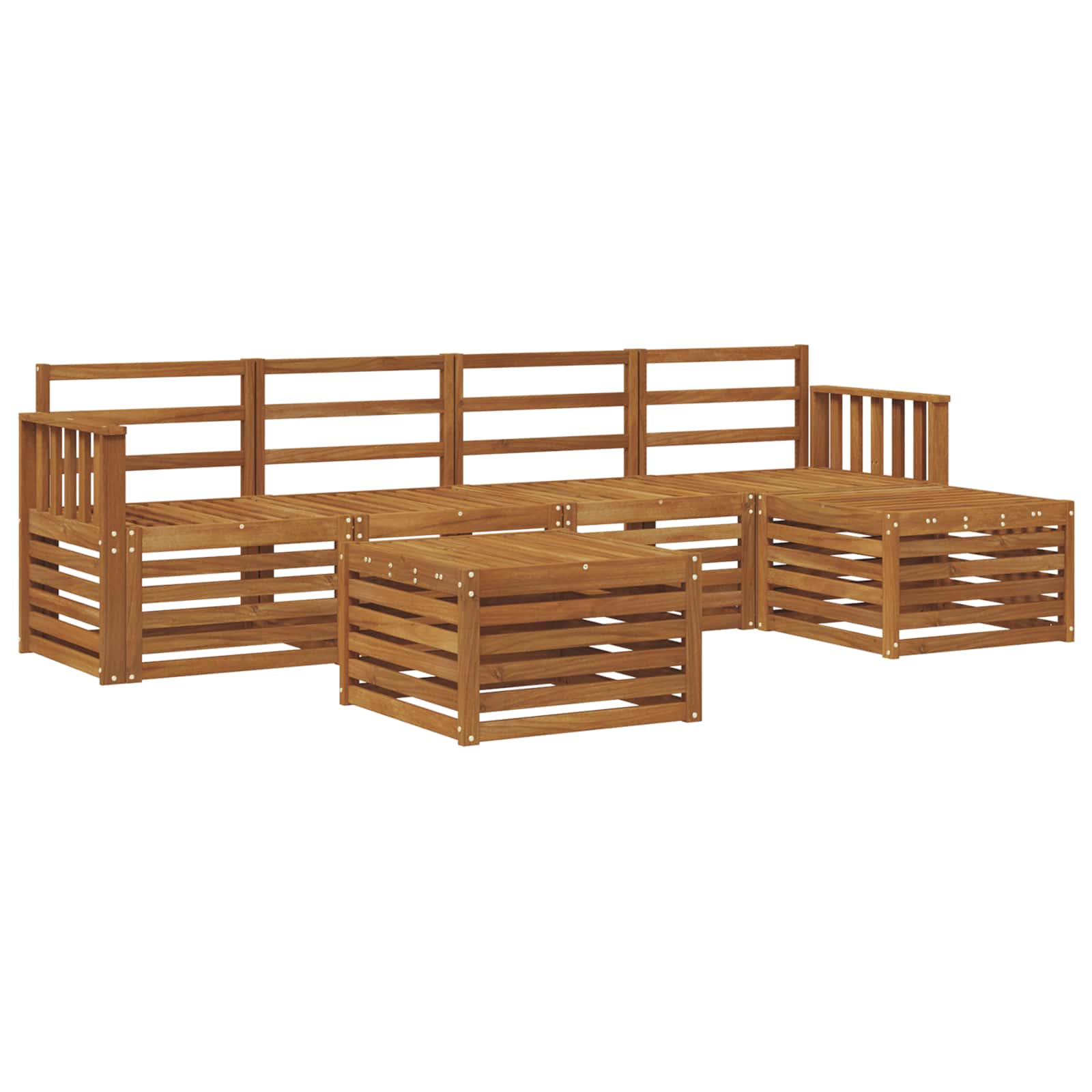 vidaXL Conjunto de Sofás para Exterior 6 pcs Natural