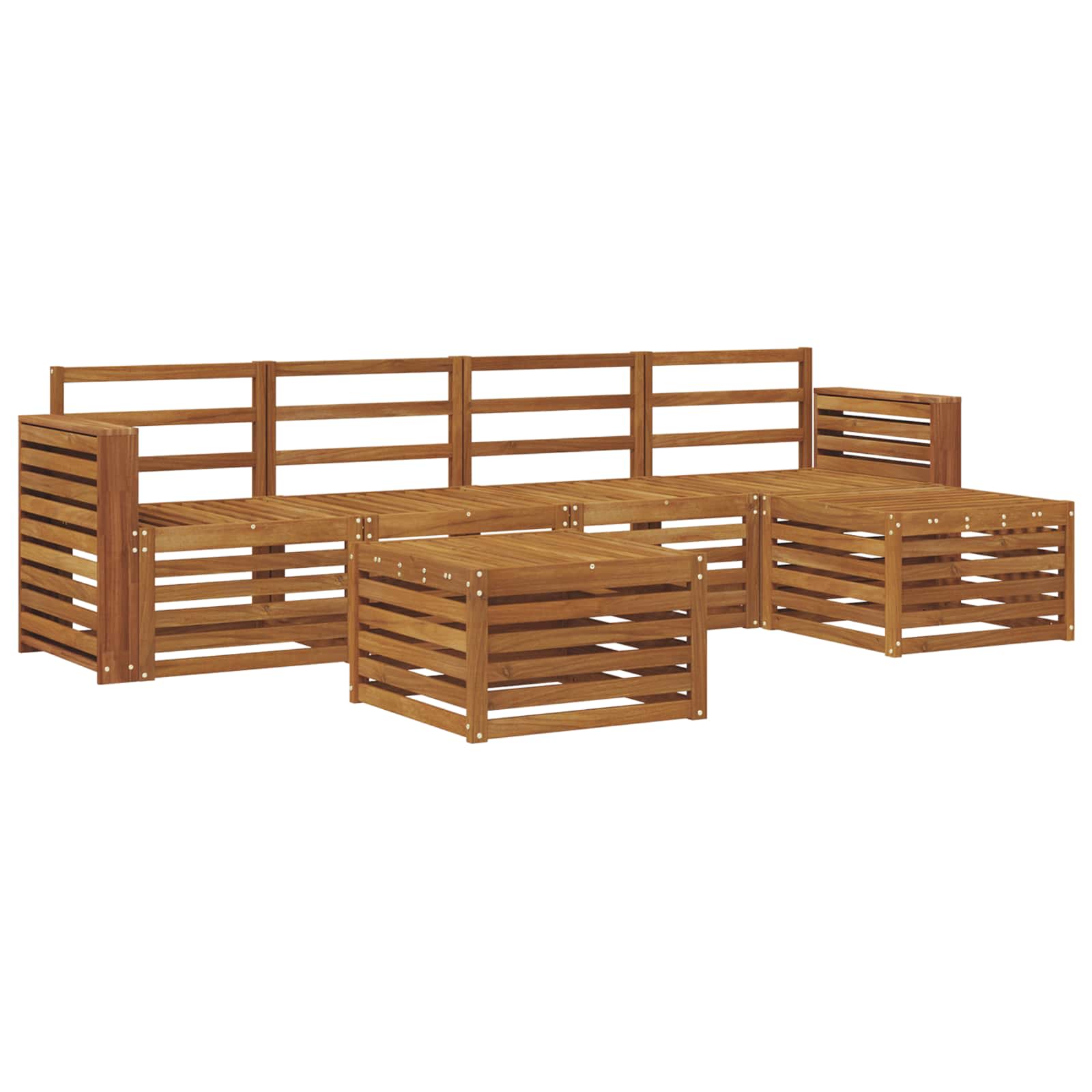 vidaXL Conjunto de Sofás para Exterior 6 pcs Natural