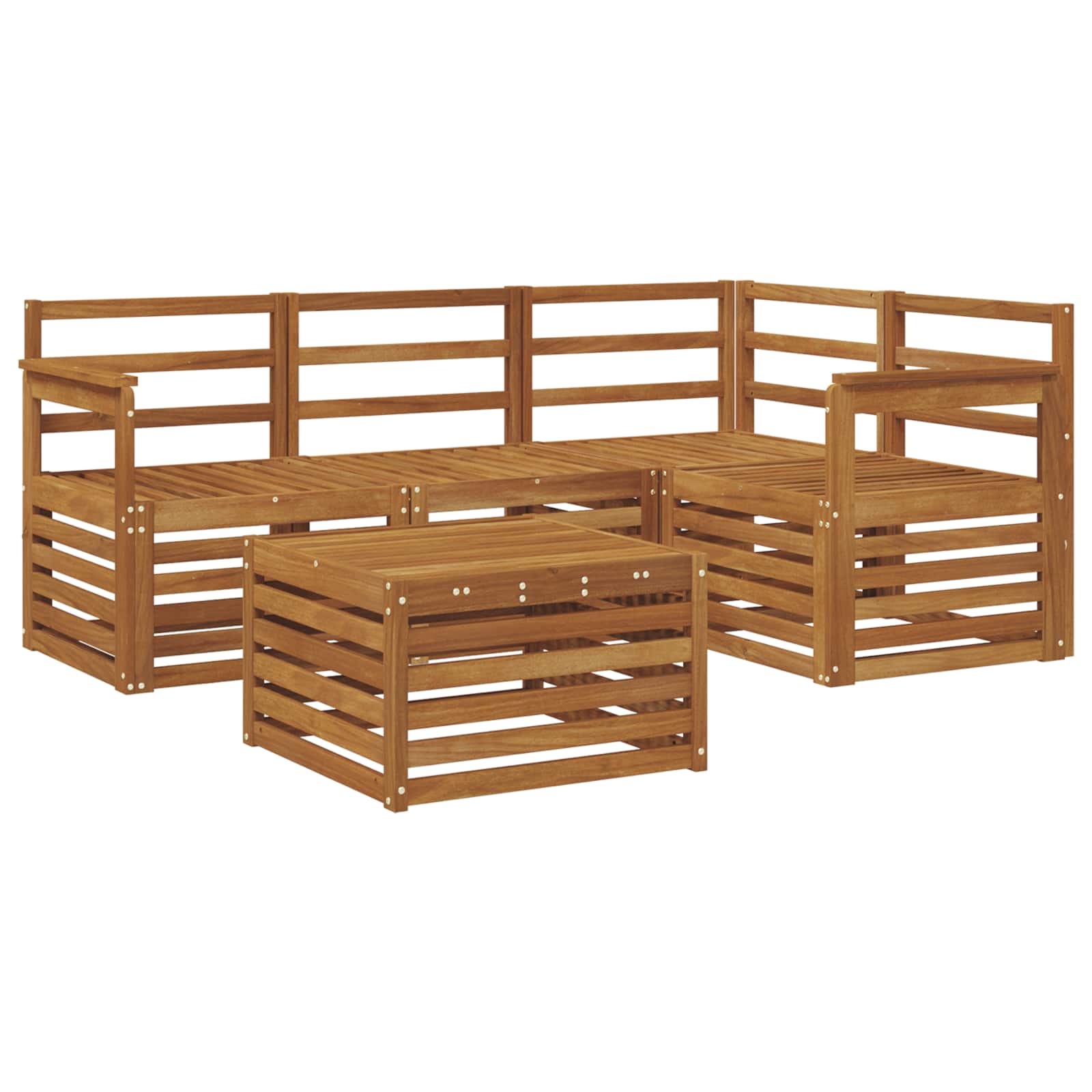 vidaXL Conjunto de Sofás para Exterior 5 pcs Natural