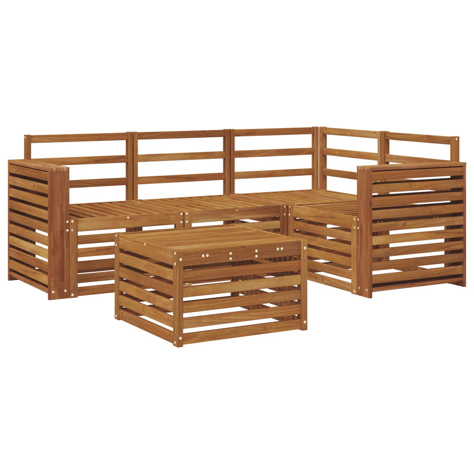 vidaXL Conjunto de Sofás para Exterior 5 pcs Natural