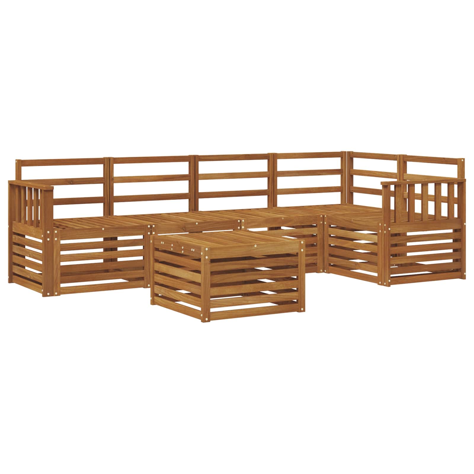 vidaXL Conjunto de Sofá Sectional 6 pcs Natural
