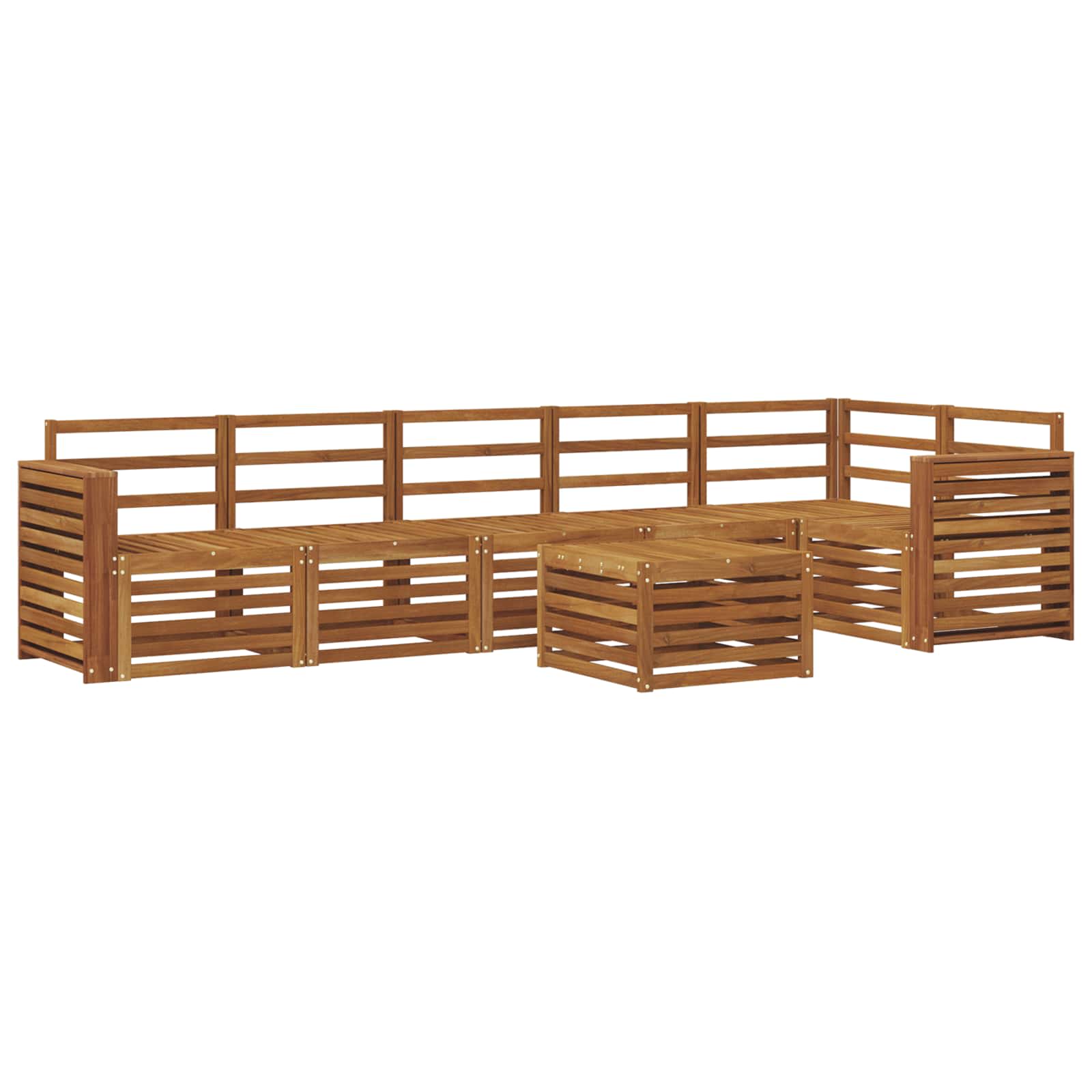 vidaXL Conjunto de Sofá Sectional 7 pcs Natural