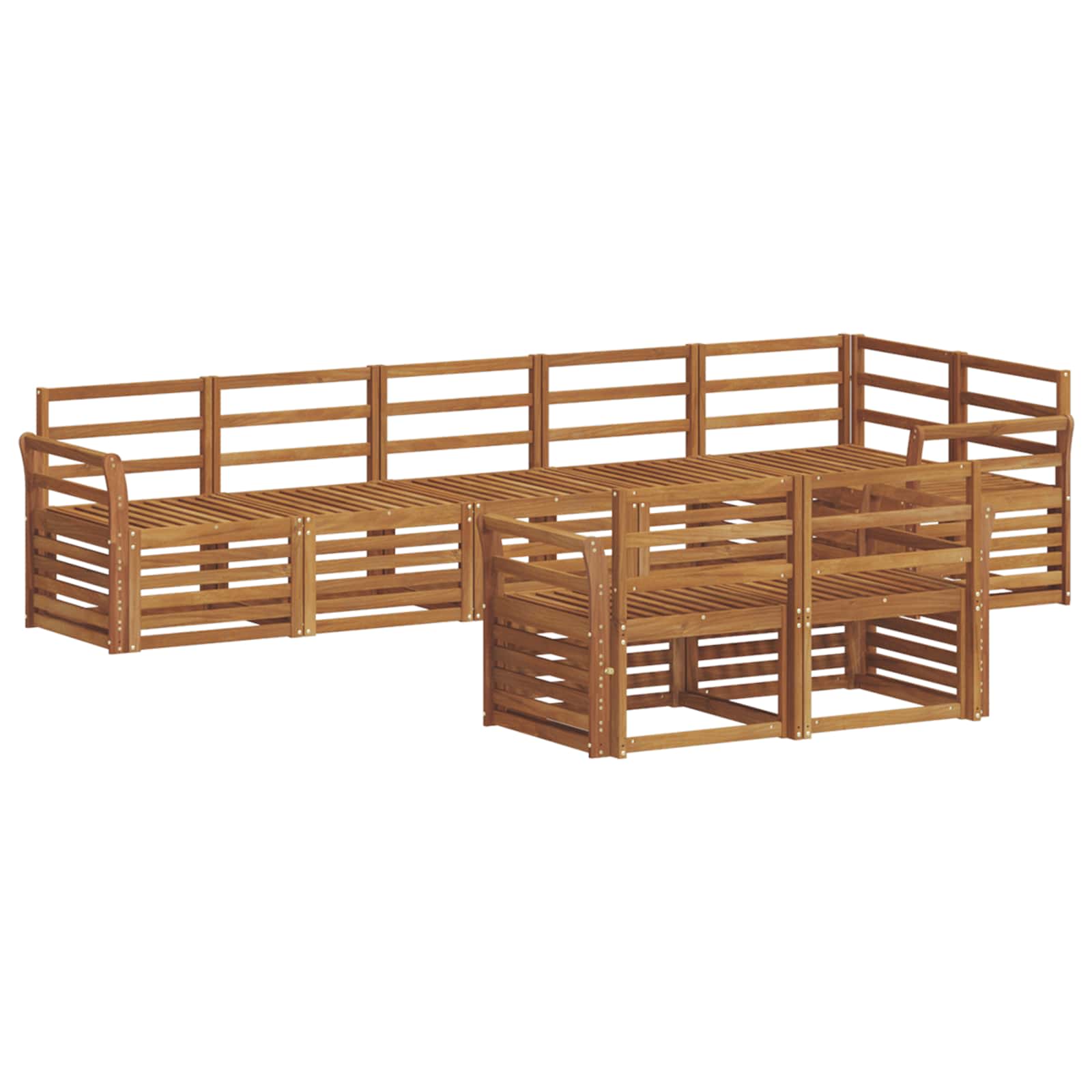 vidaXL Conjuntos de sofás 8 pcs Natural Madeira Sólida de Acácia