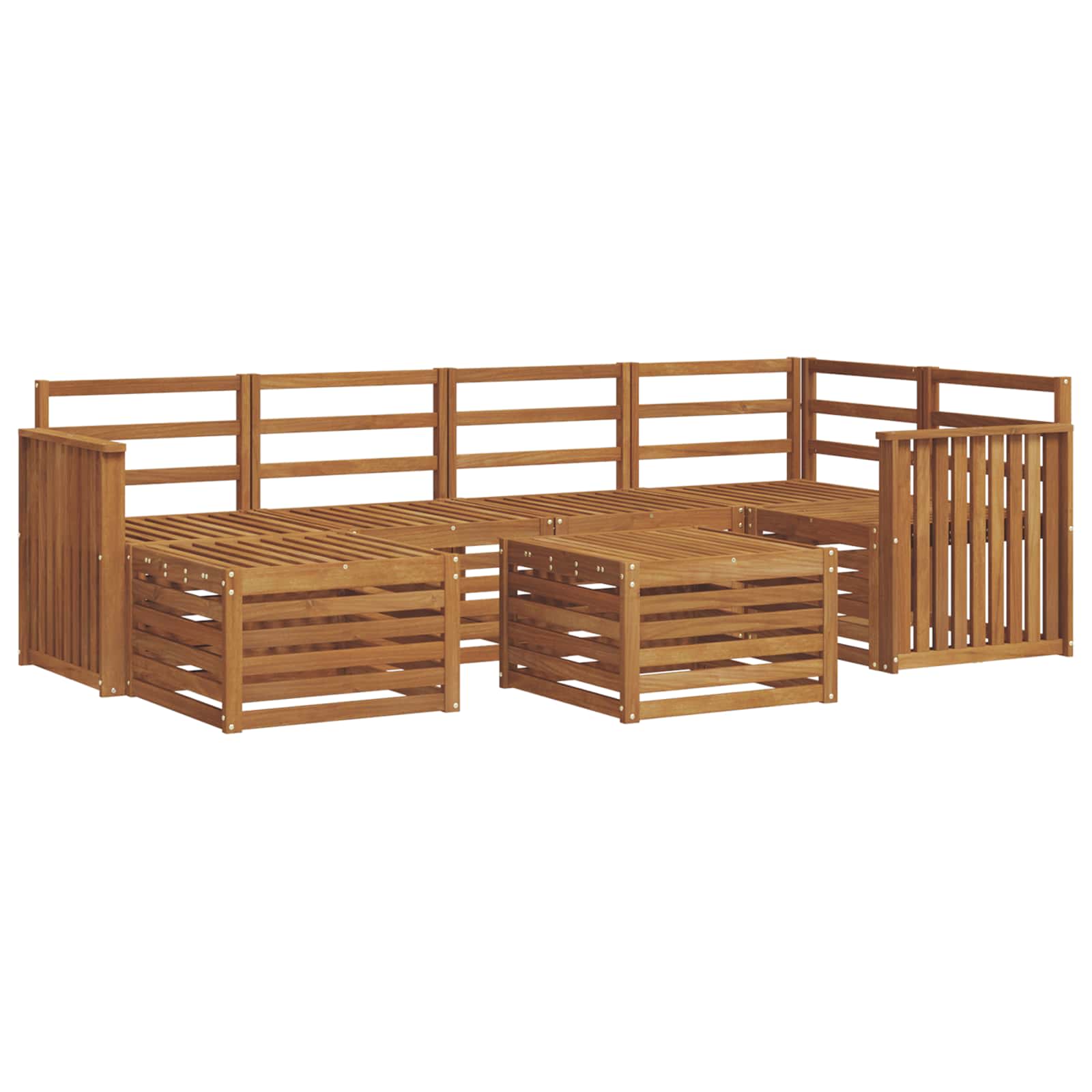 vidaXL Conjunto de Sofá Sectional 7 pcs Natural