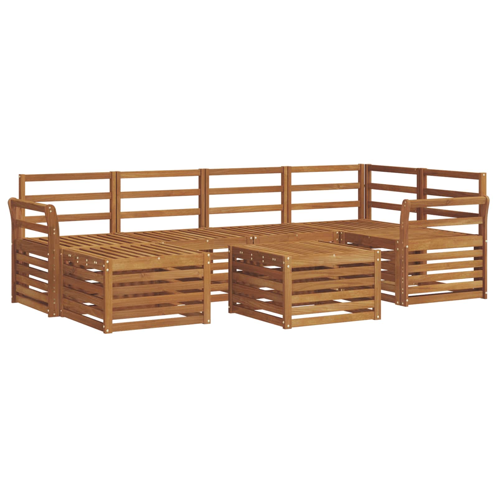 vidaXL Conjunto de Sofá Sectional 7 pcs Natural