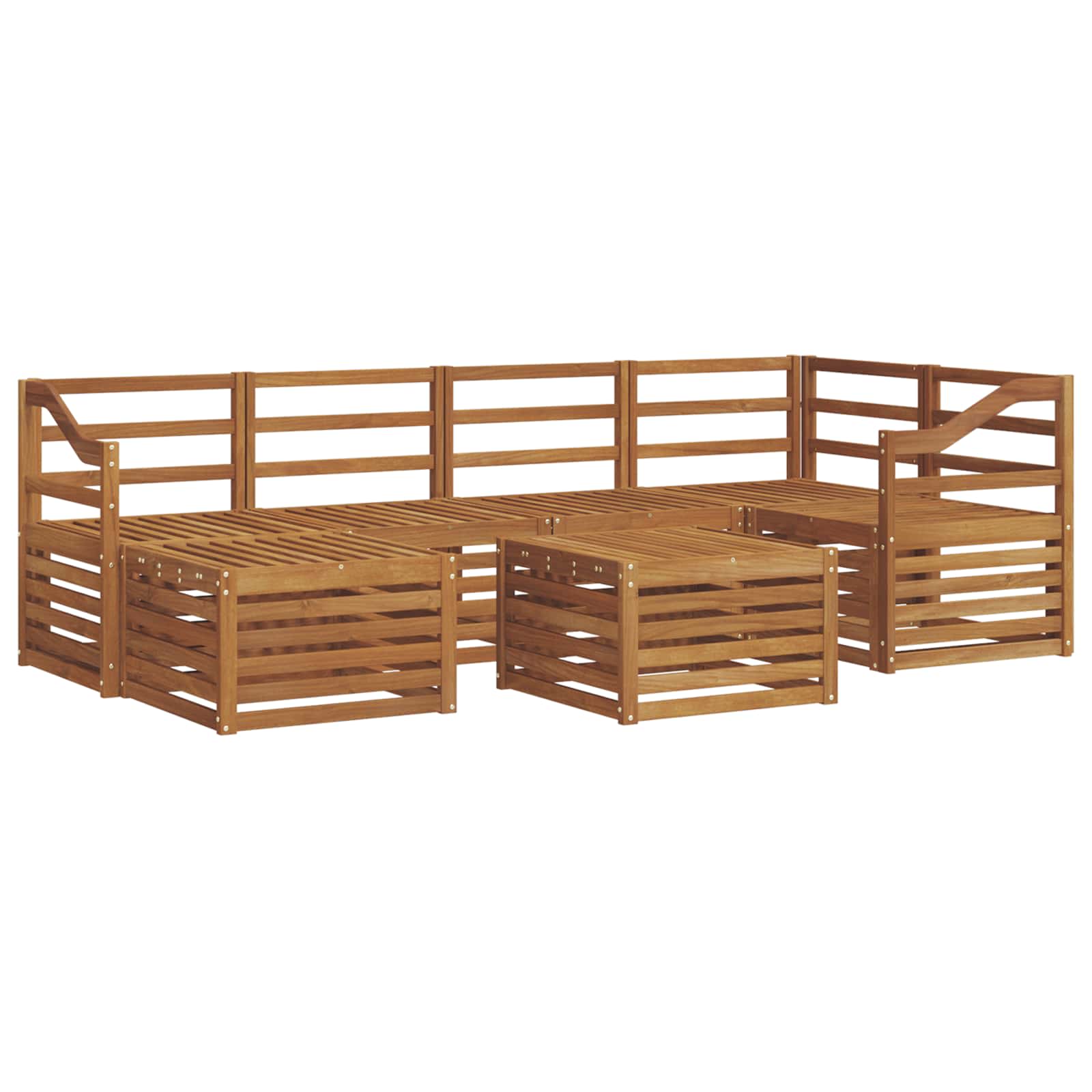 vidaXL Conjunto de Sofá Sectional 7 pcs Natural