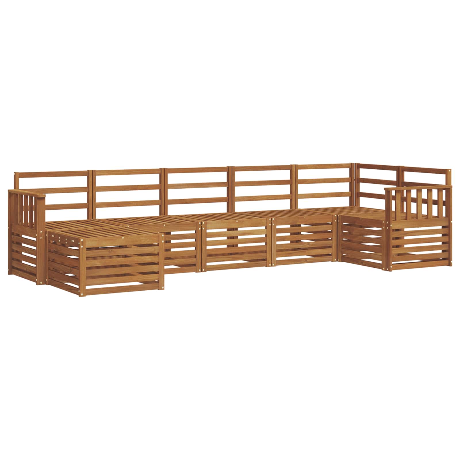 vidaXL Conjunto de Sofá Sectional 7 pcs Natural