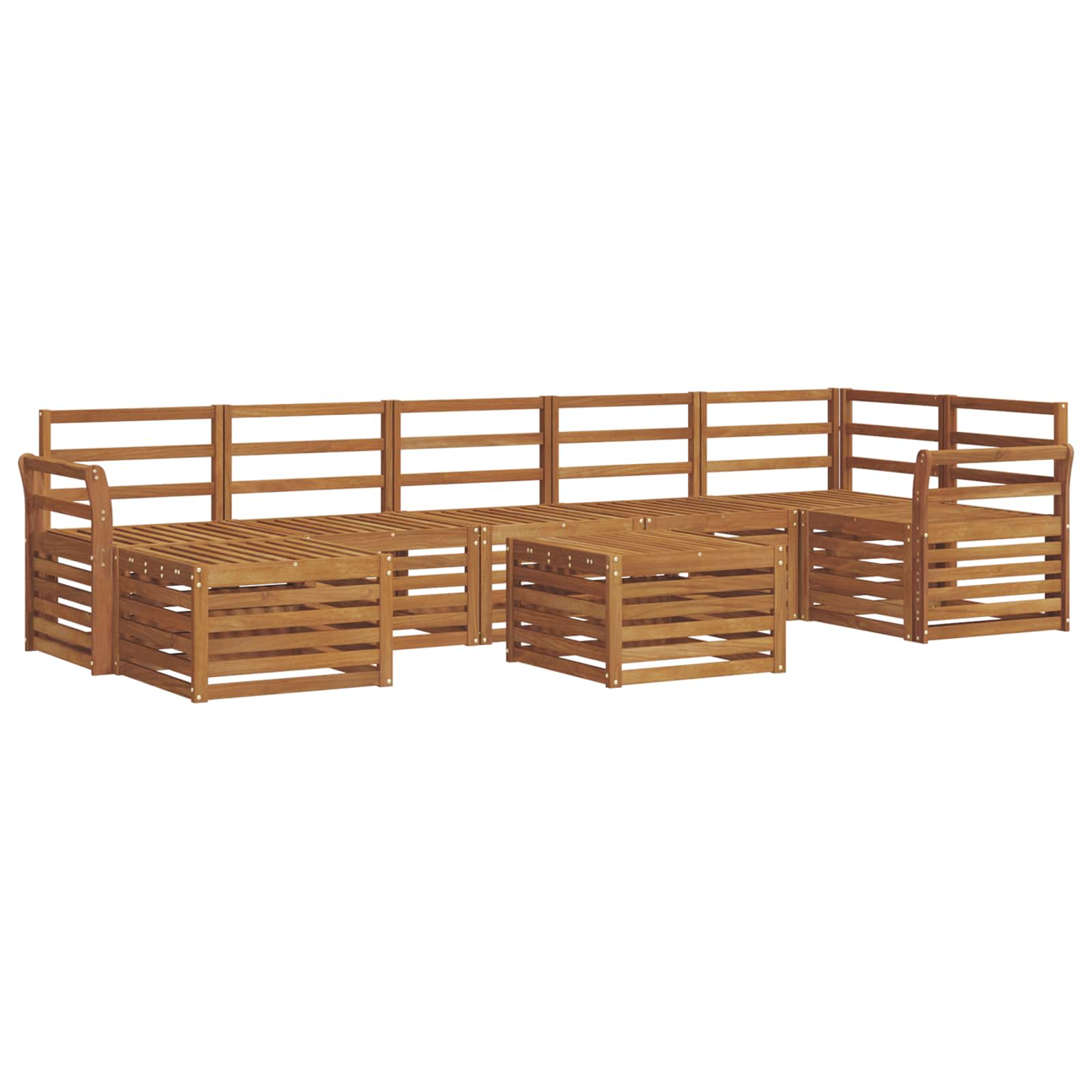vidaXL Conjunto de Sofás para Exterior 8 pcs Natural