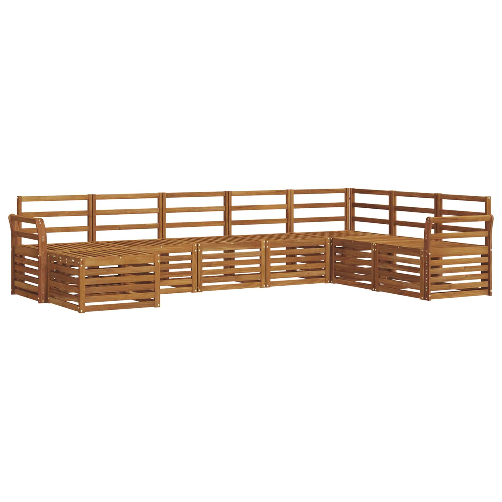 vidaXL Conjunto de Sofás para Exterior 8 pcs Natural