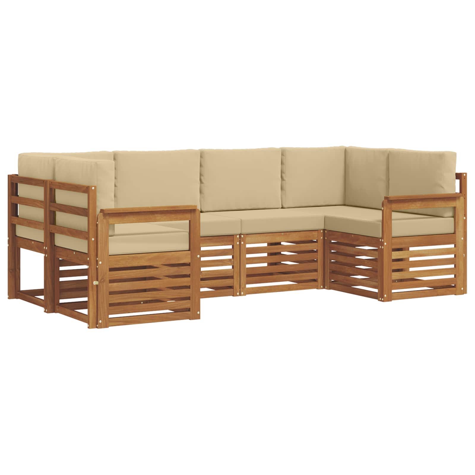 vidaXL Conjunto de Sofá Sectional com almofada 6 pcs Natural