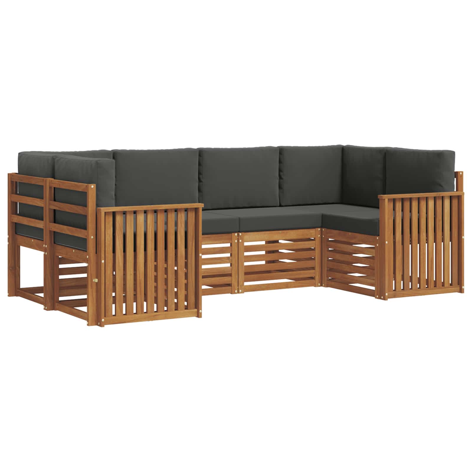 vidaXL Conjunto de Sofá Sectional 6 pcs Natural e Antracite