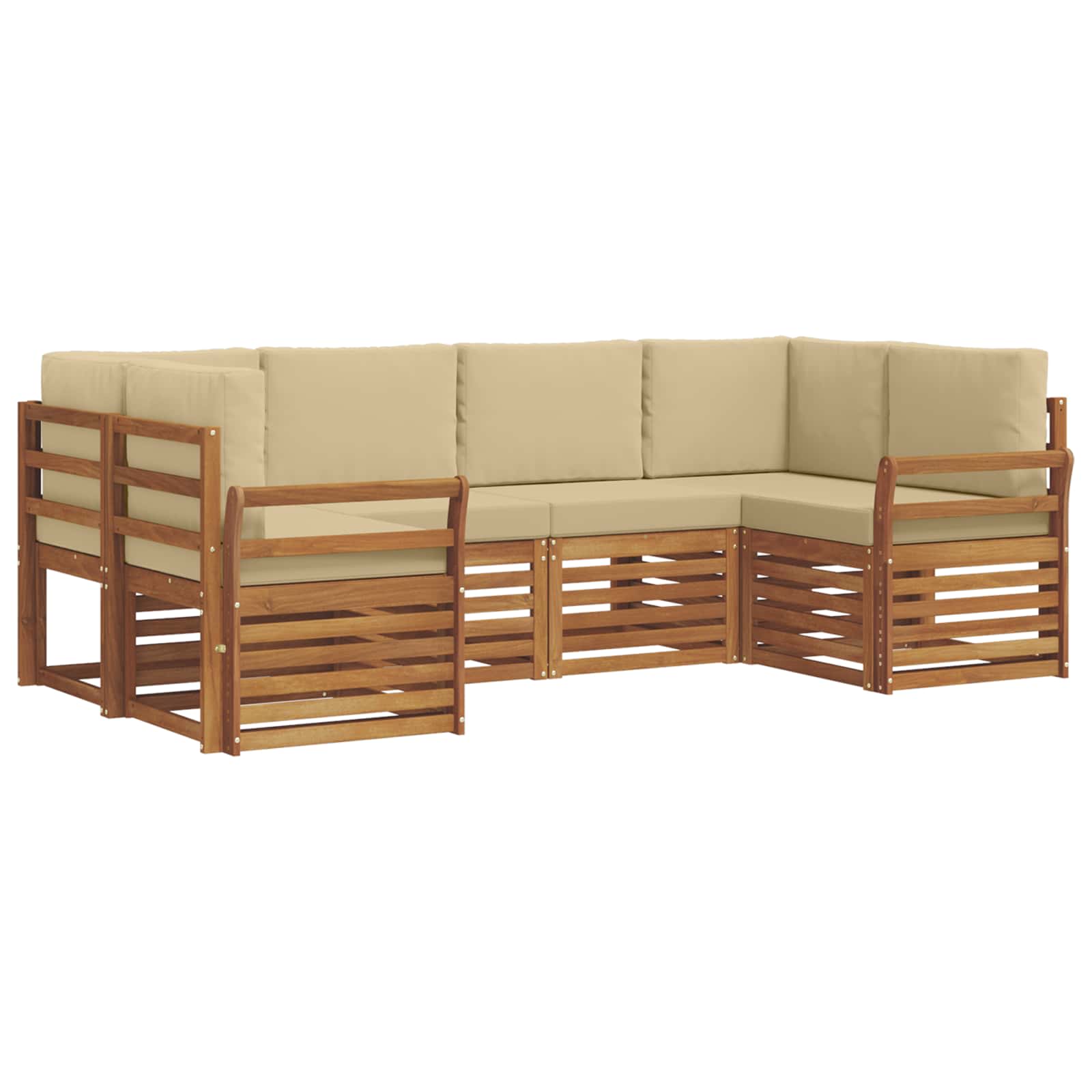 vidaXL Conjunto de Sofá Sectional com almofada 6 pcs Natural