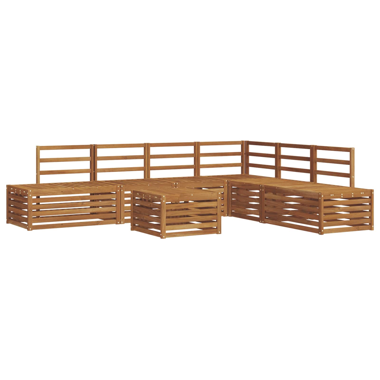 vidaXL Conjunto de Sofás para Exterior 7 Peça Natural