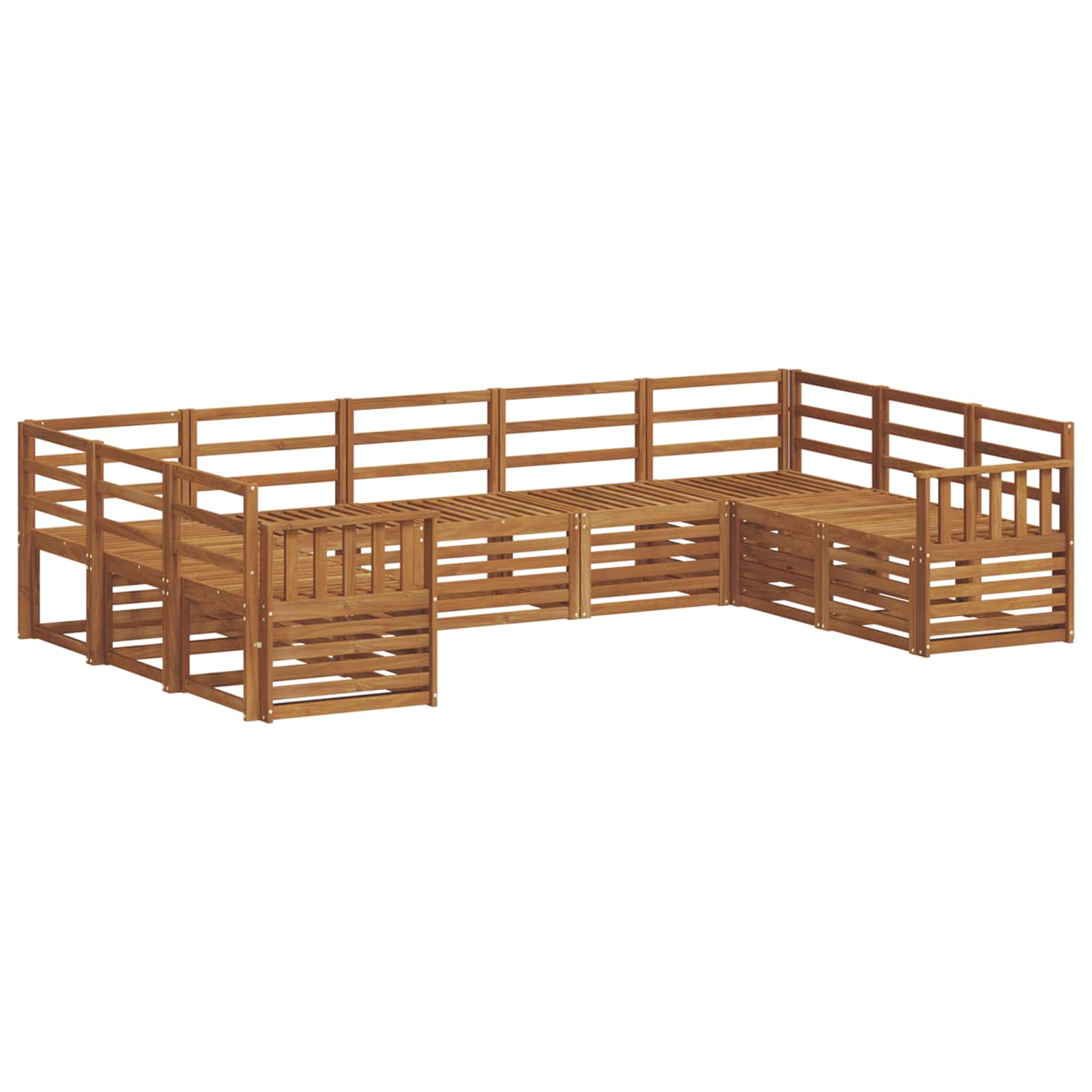 vidaXL Conjunto de Sofá Sectional 9 pcs Natural