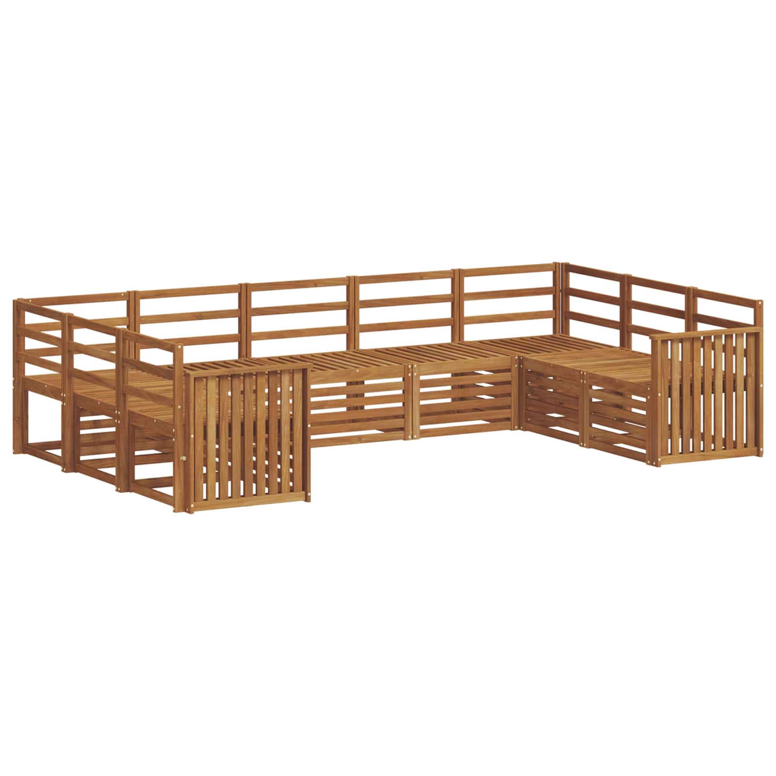 vidaXL Conjunto de Sofá Sectional 9 pcs Natural