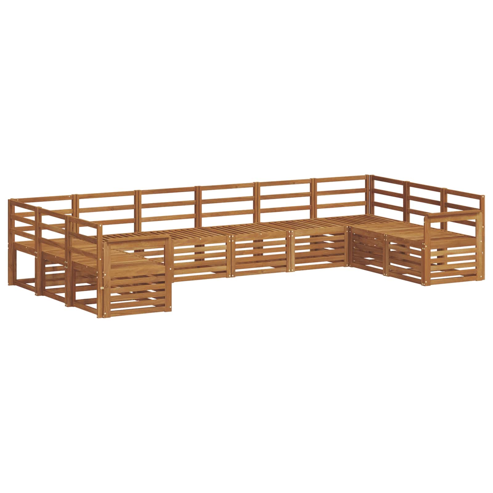 vidaXL Conjunto de Sofá Sectional 10 pcs Natural