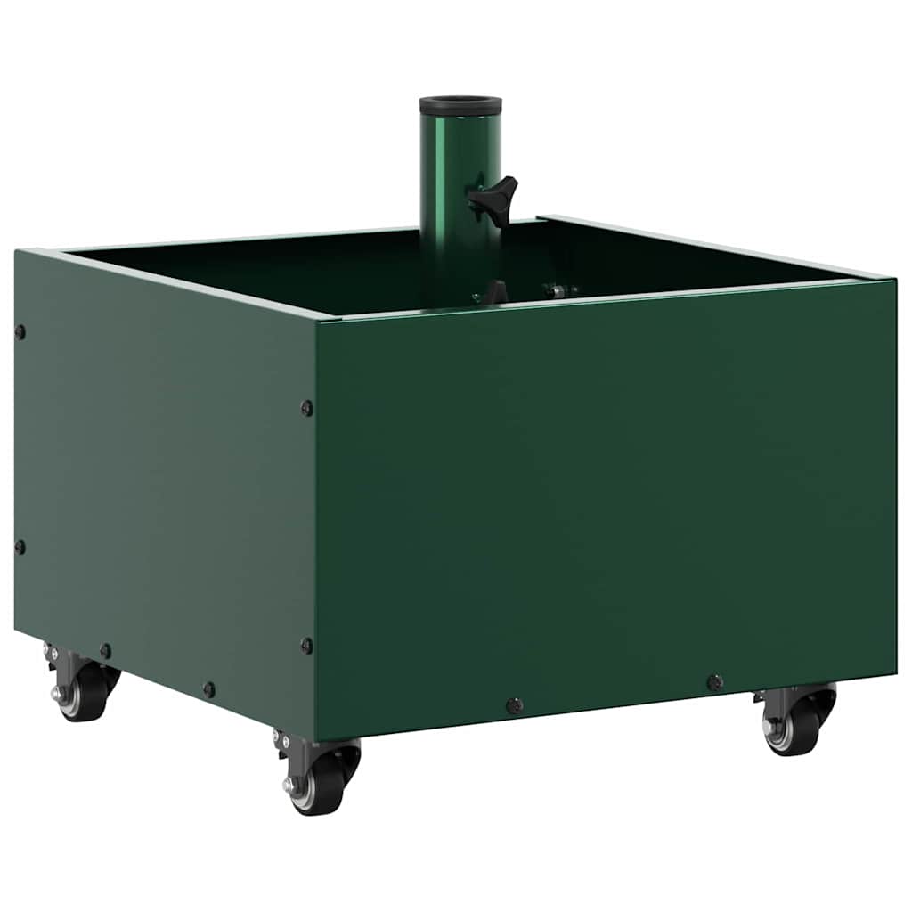 vidaXL Base para chapéu de sol Manual Verde 45 x 45 x 45 cm Aço