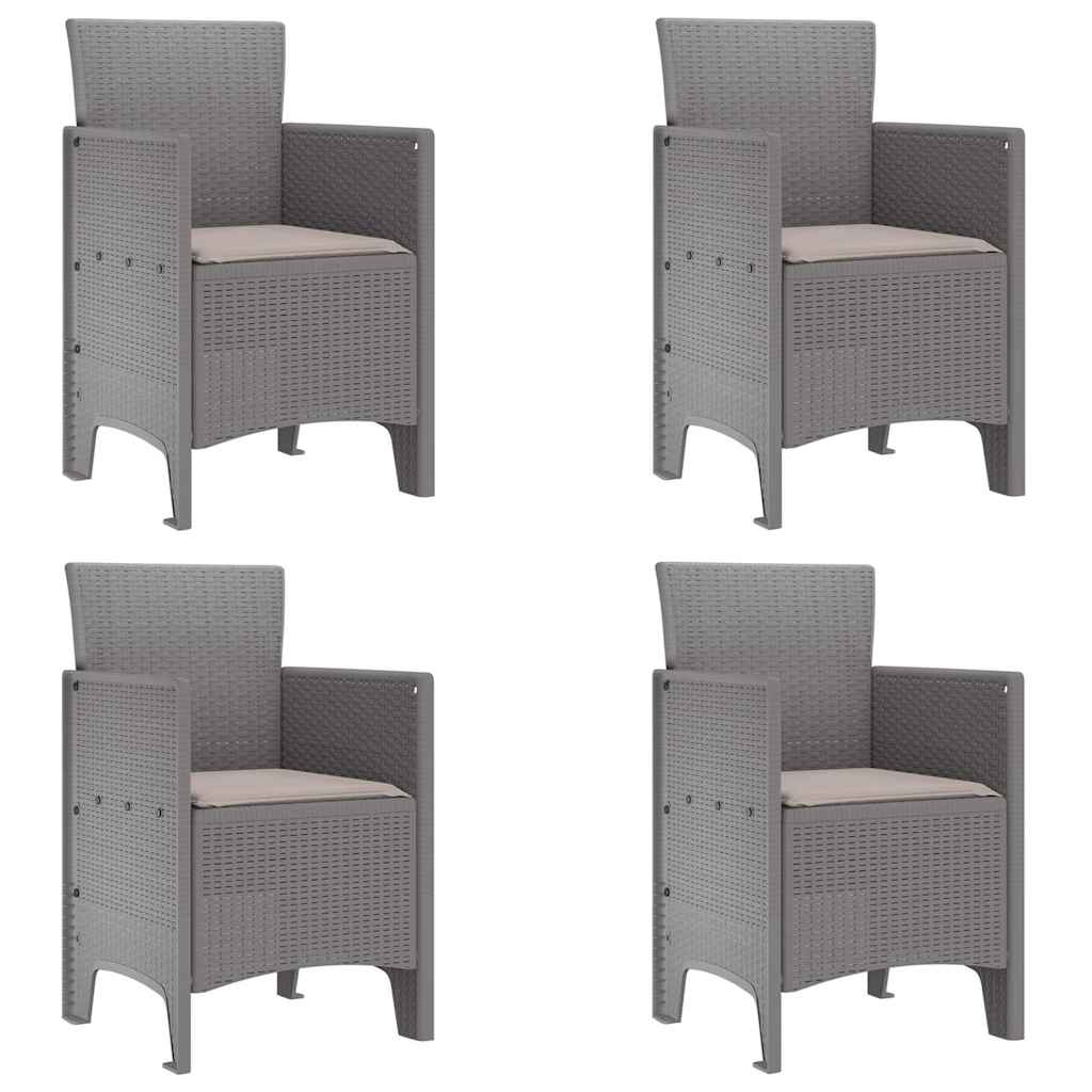 vidaXL Cadeira de Jardim 4 pcs Cinzento-claro 53 x 49 x 85 cm