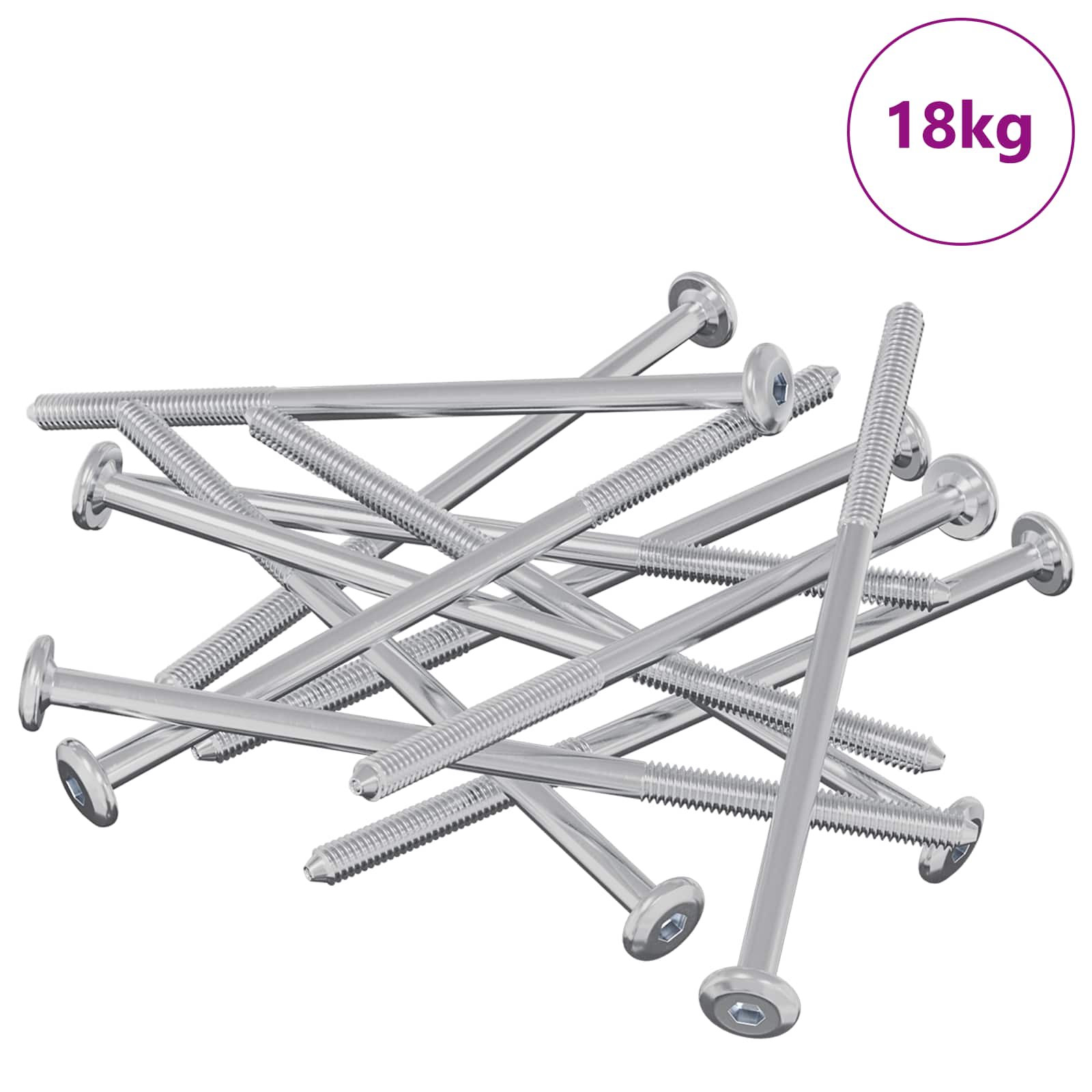 vidaXL Parafuso 800 pcs Prateado M6 x 120 mm Aço