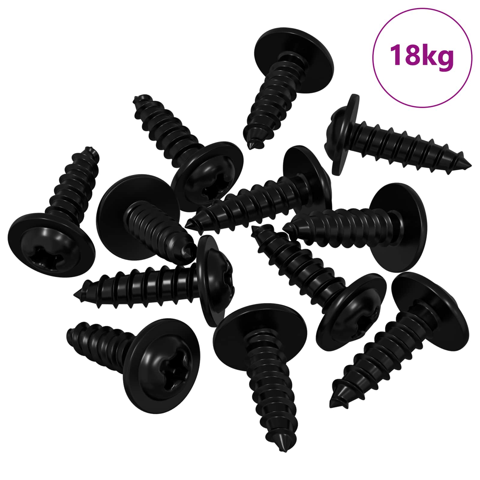 vidaXL Prego Autoperfurante 16364 pcs Preto 3,5 x 12 mm Ferro