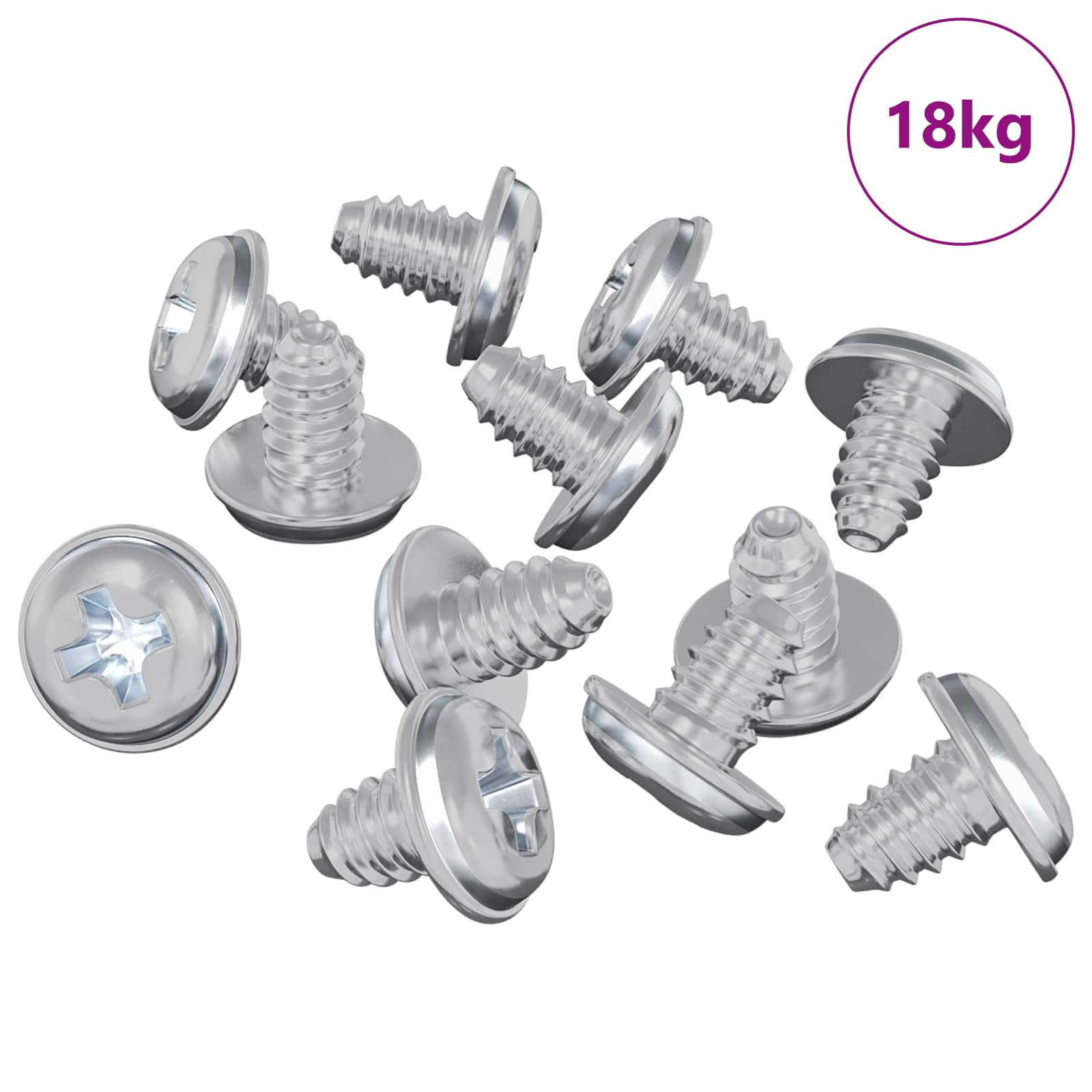 vidaXL Parafusos de Bloqueio 19149 pcs Prateado Ferro