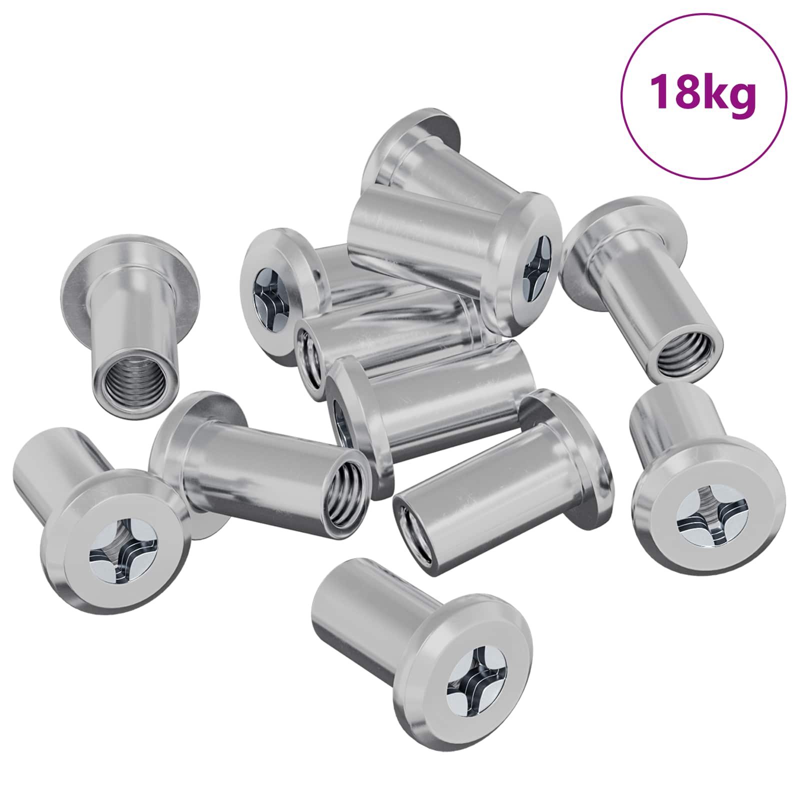 vidaXL Porca de Bloqueio 3673 pcs Prateado Aço
