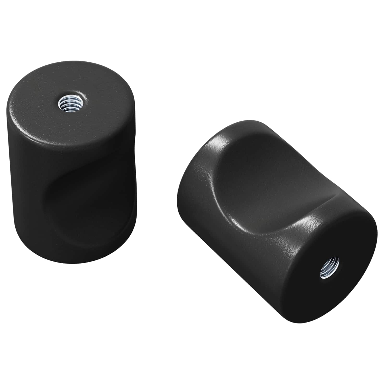 vidaXL Knob de Armário 2 pcs Preto 18 x 23 mm Ferro