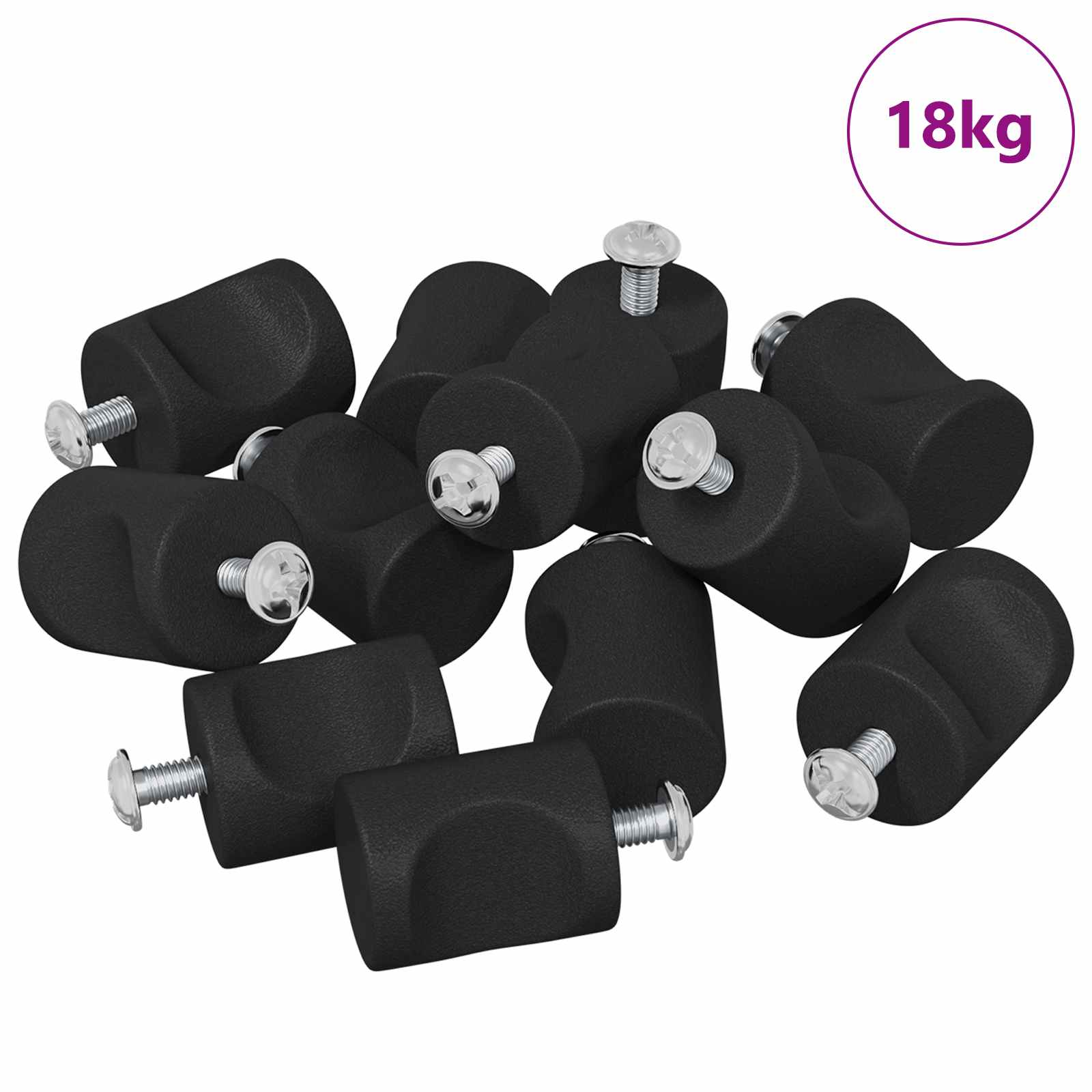 vidaXL Knob de Armário 1011 pcs Preto Ferro