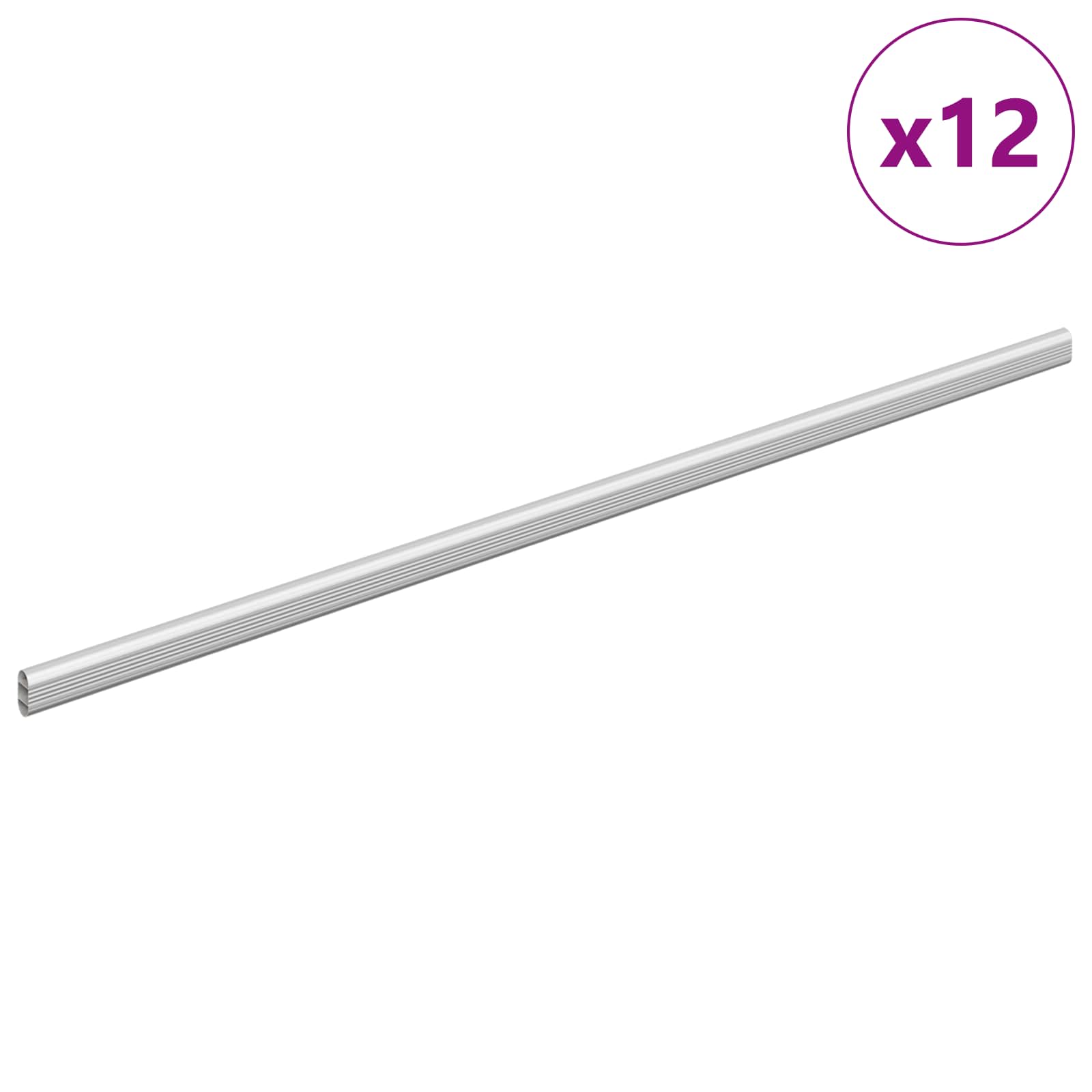 vidaXL Viga de Closet 12 pcs Prateado 864 x 15 x 29 mm