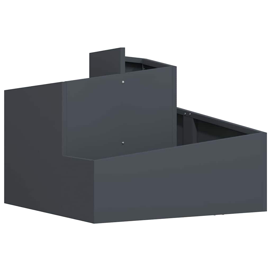 vidaXL Vaso de Jardim Antracite 60 x 60 x 50 cm Aço laminado a frio