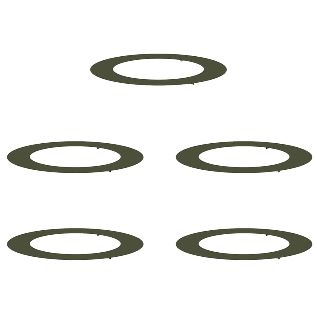 vidaXL adequado para Anéis de Árvore Planos 5 pcs Verde-oliva