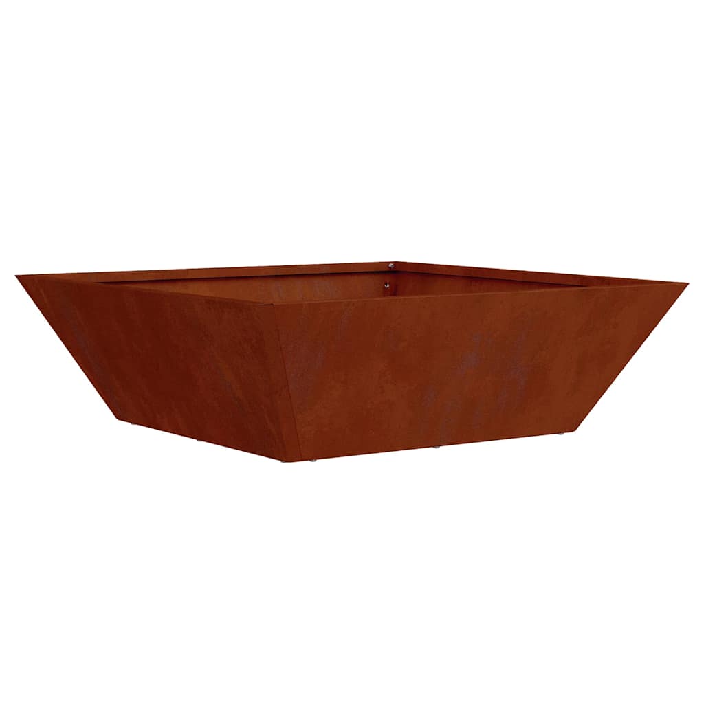 vidaXL Vaso de Jardim Ferro Enferrujado 50 x 50 x 15 cm