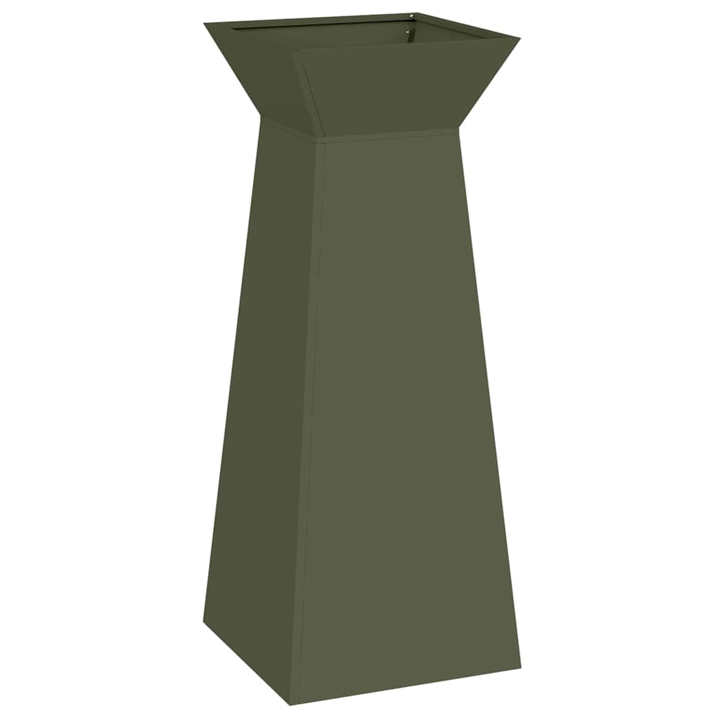 vidaXL Vaso de Pilar Verde-azeitona 40 x 40 x 100 cm