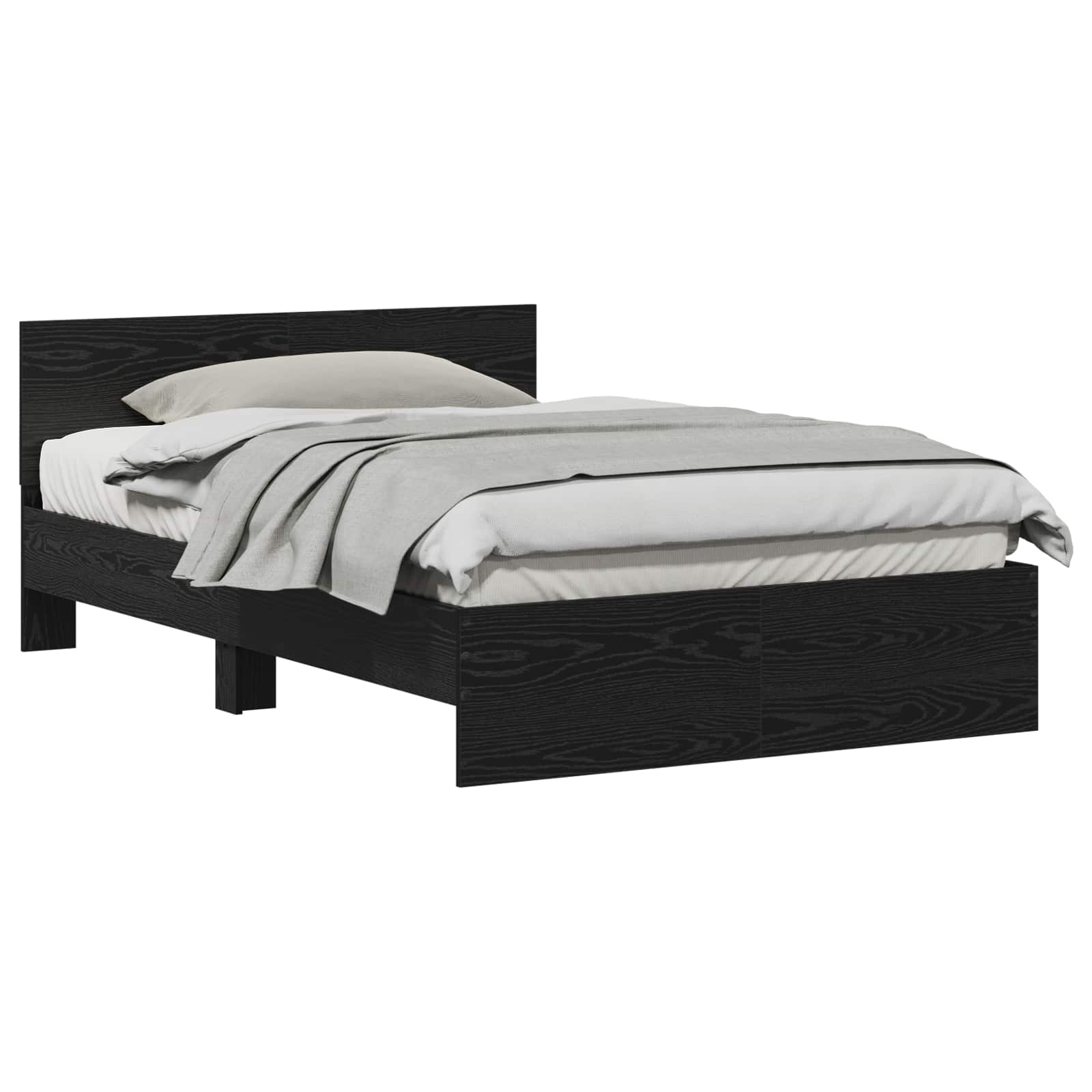 vidaXL Estrutura da Cama Carvalho Preto 193 x 125 x 70 cm