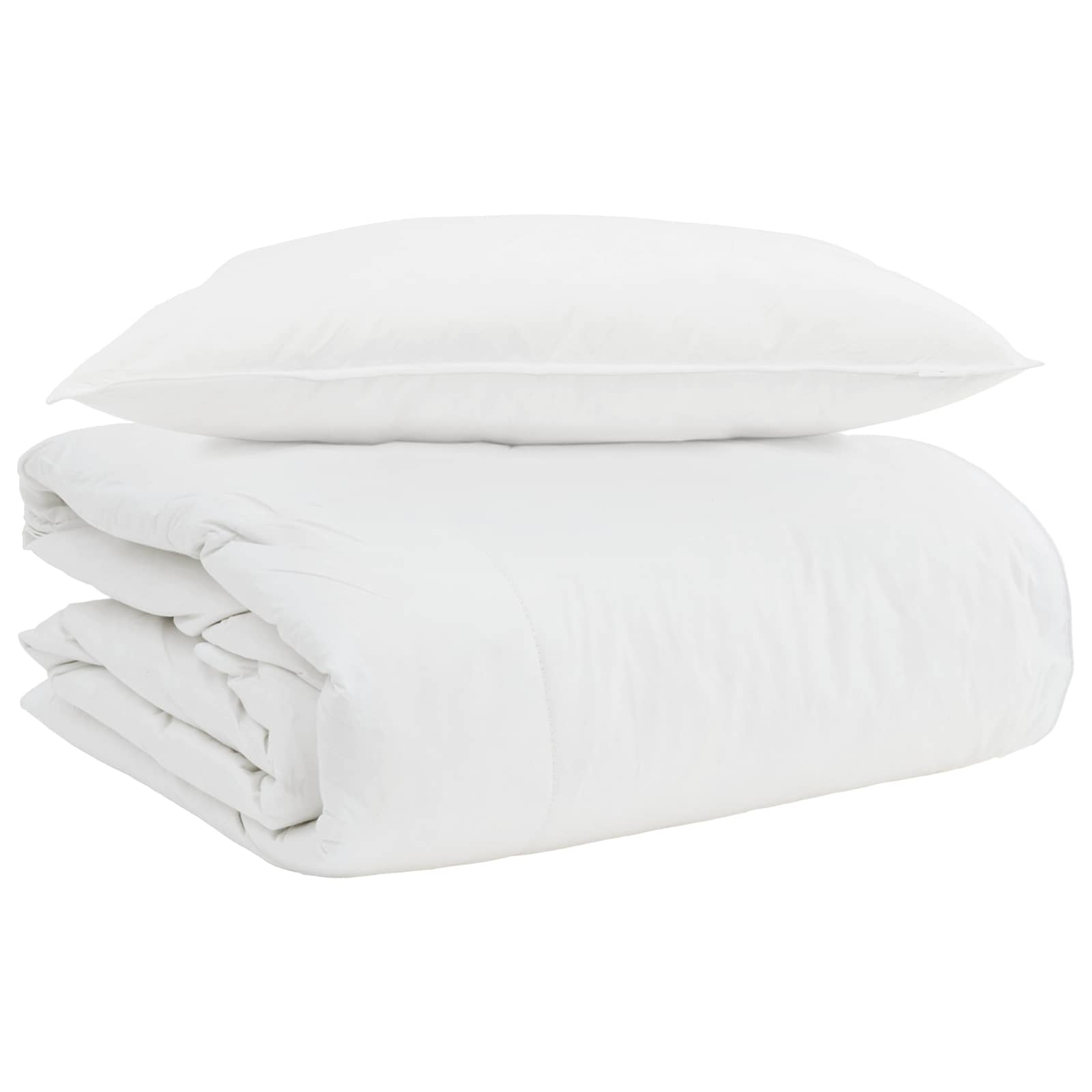 vidaXL Edredom 2-em-1 com travesseiro 2 pcs Branco Pena de ganso