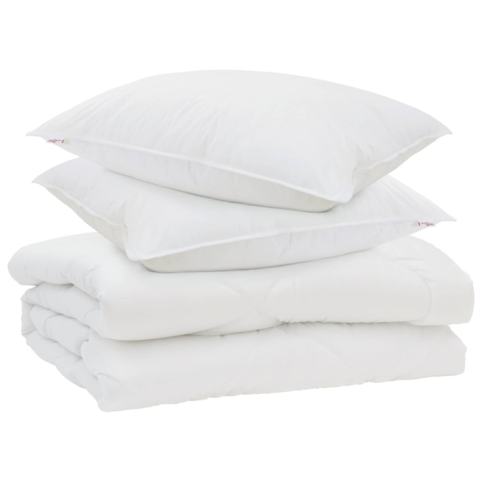 vidaXL Edredão com travesseiro 3 pcs Branco Microfibra